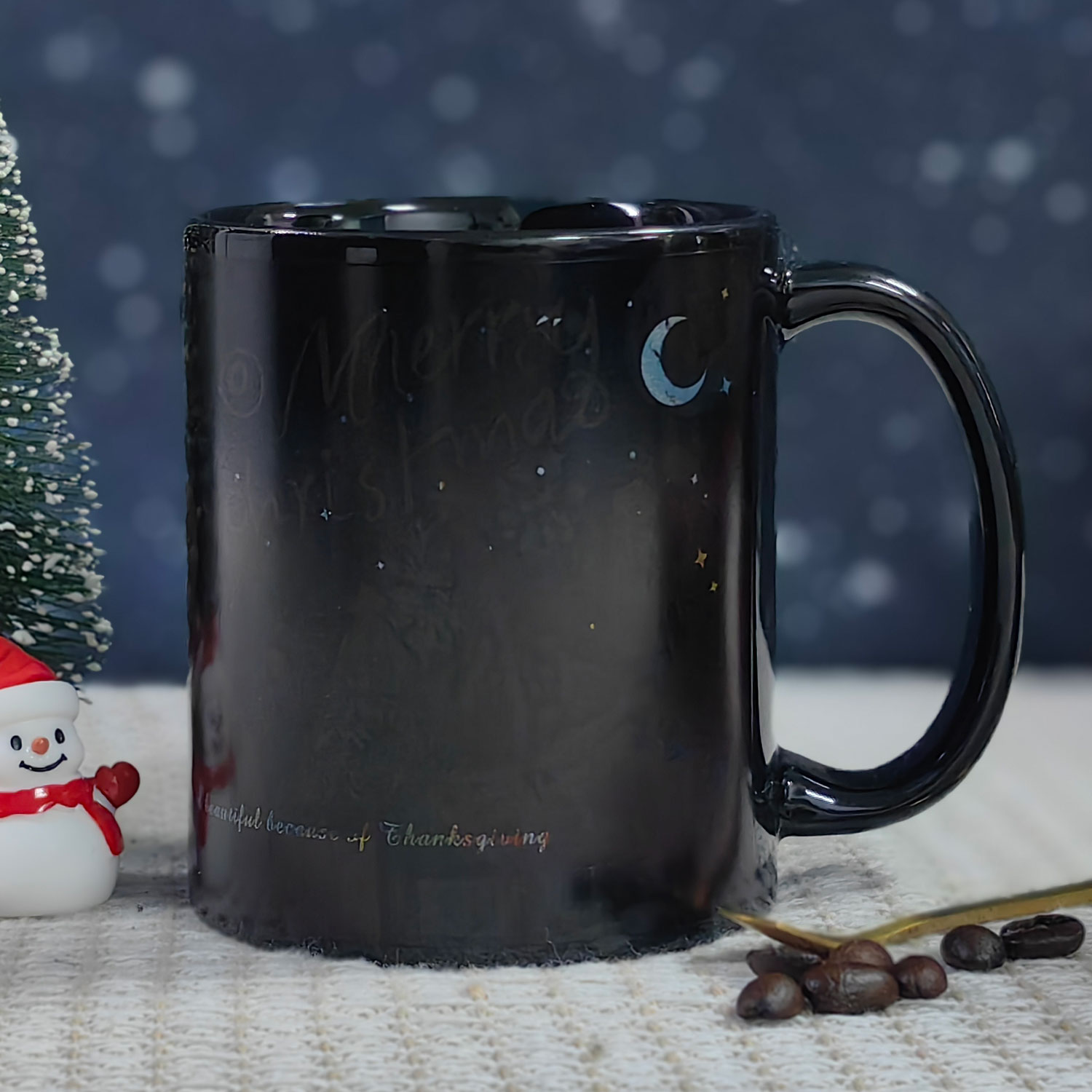 A21-Tree-Trees & Snowman，Color Changing Mug Magic Mug.