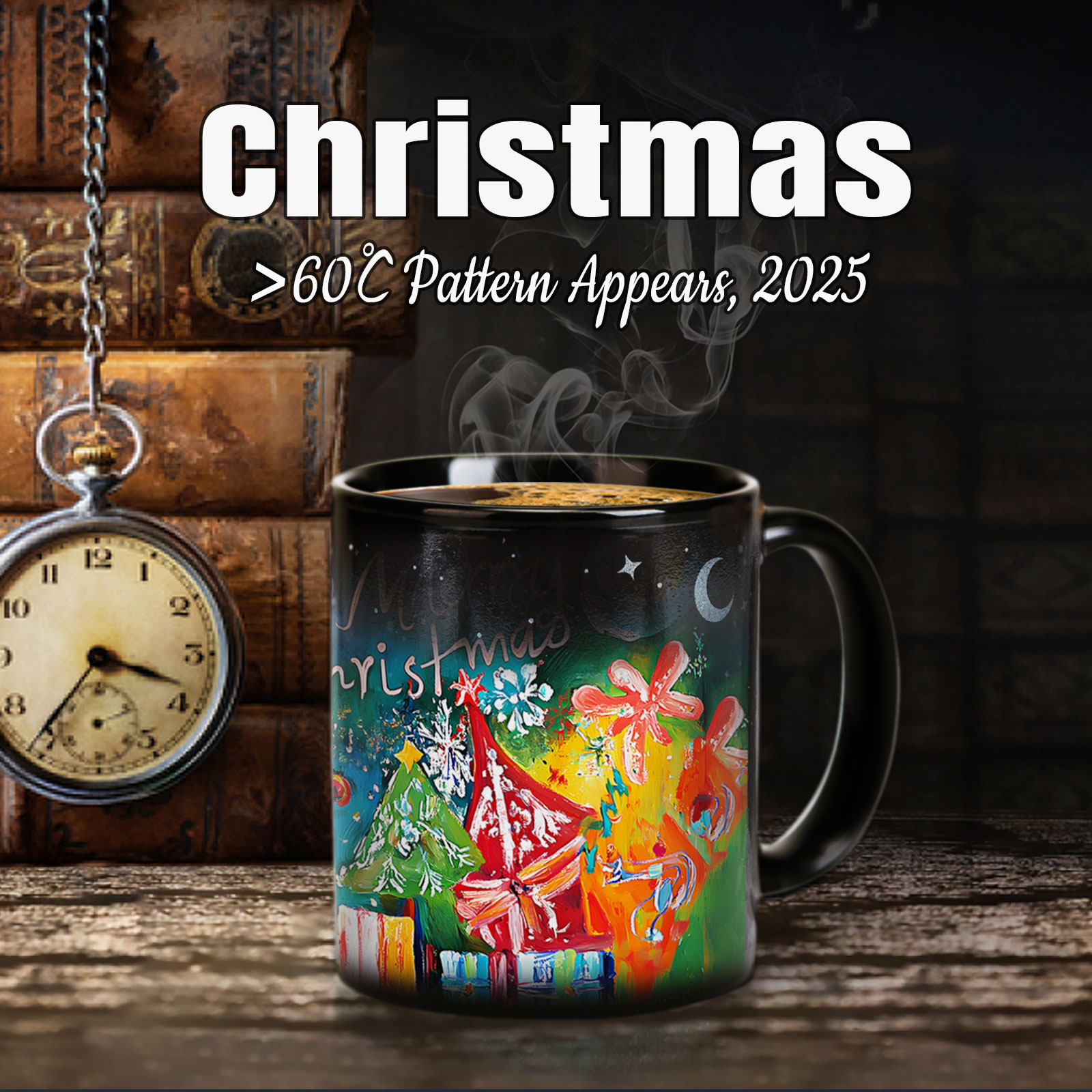 A21-Tree-Trees & Snowman，Color Changing Mug Magic Mug.