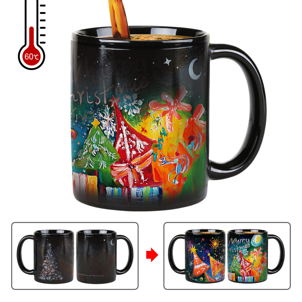 A21-Tree-Trees & Snowman，Color Changing Mug Magic Mug.