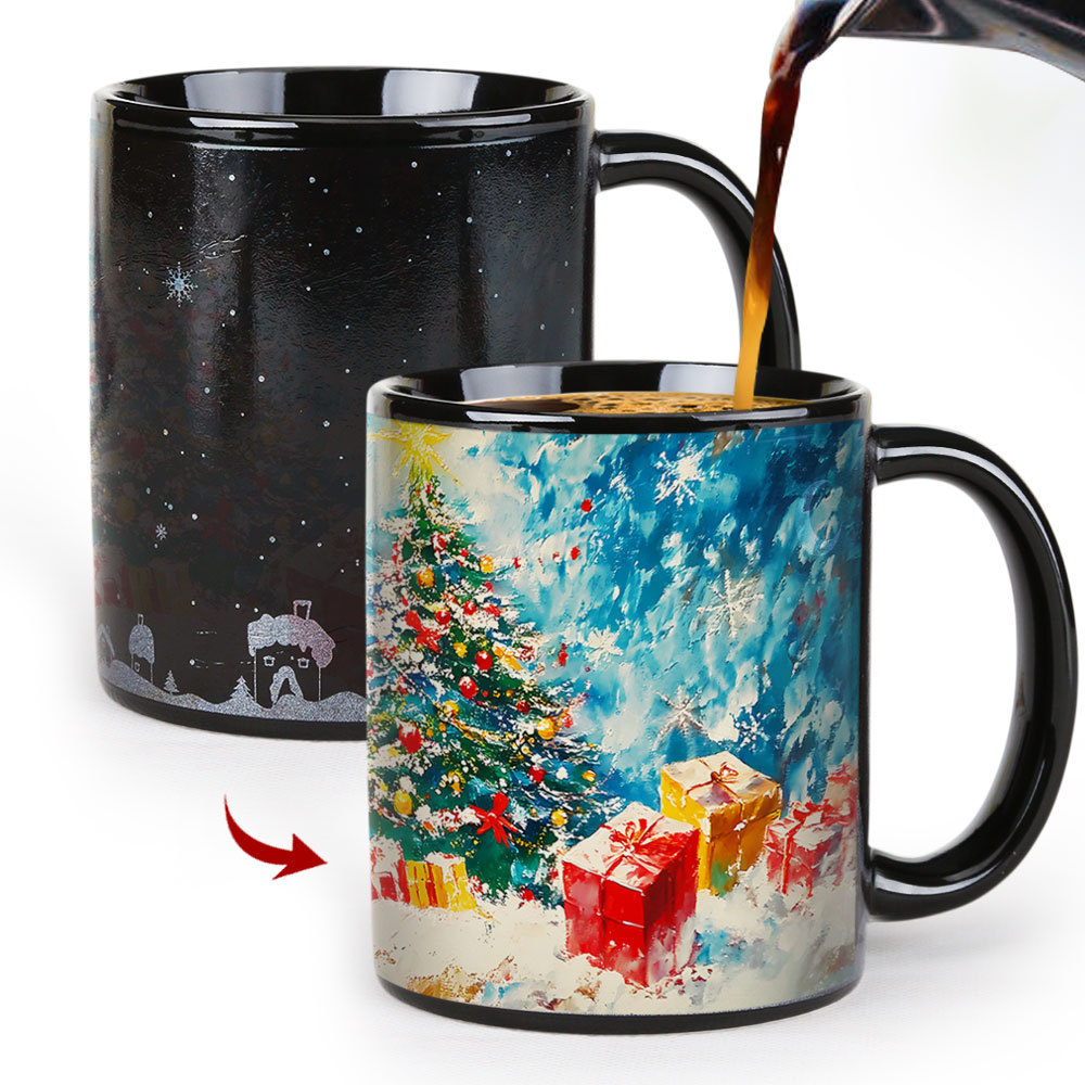 A12-Luche-Trees & Snowman，Color Changing Mug Magic Mug.