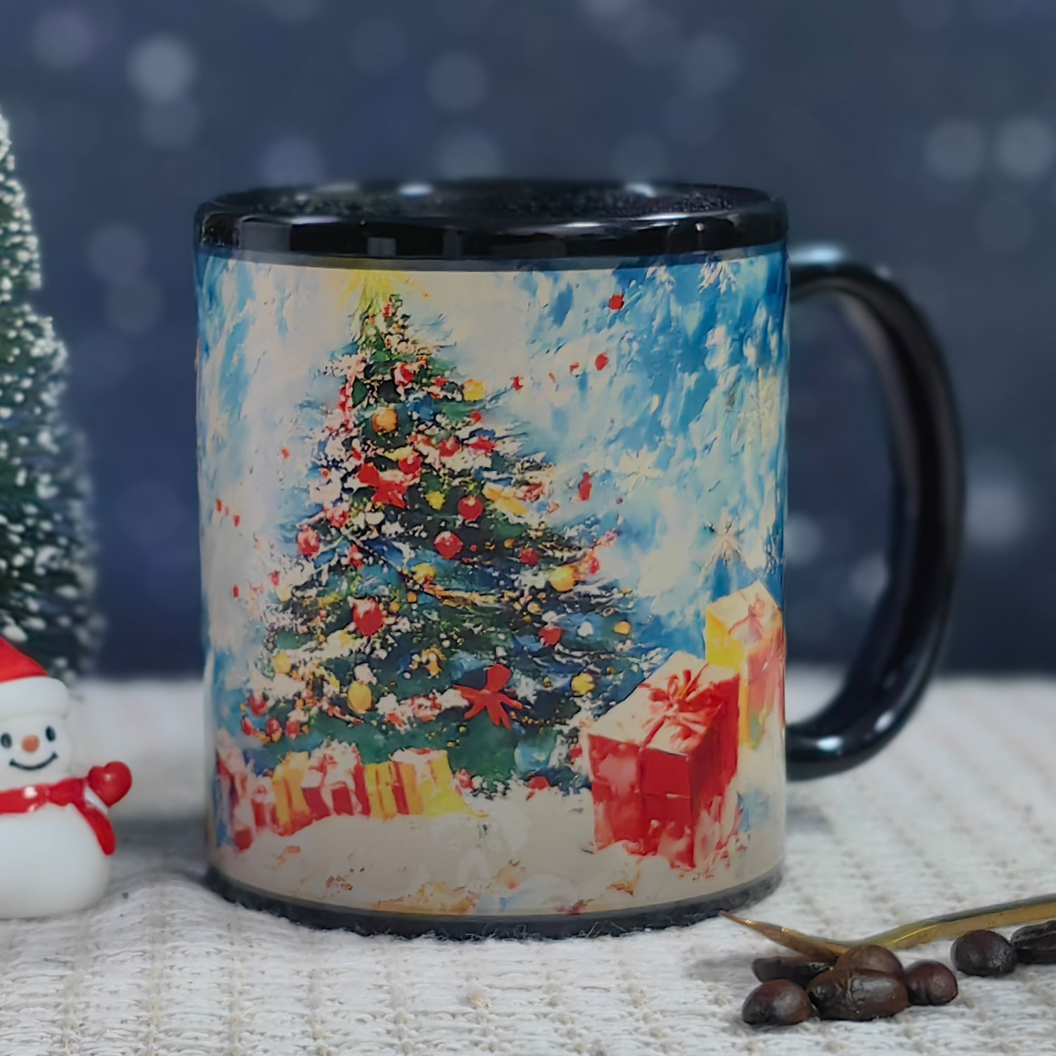 A12-Luche-Trees & Snowman，Color Changing Mug Magic Mug.