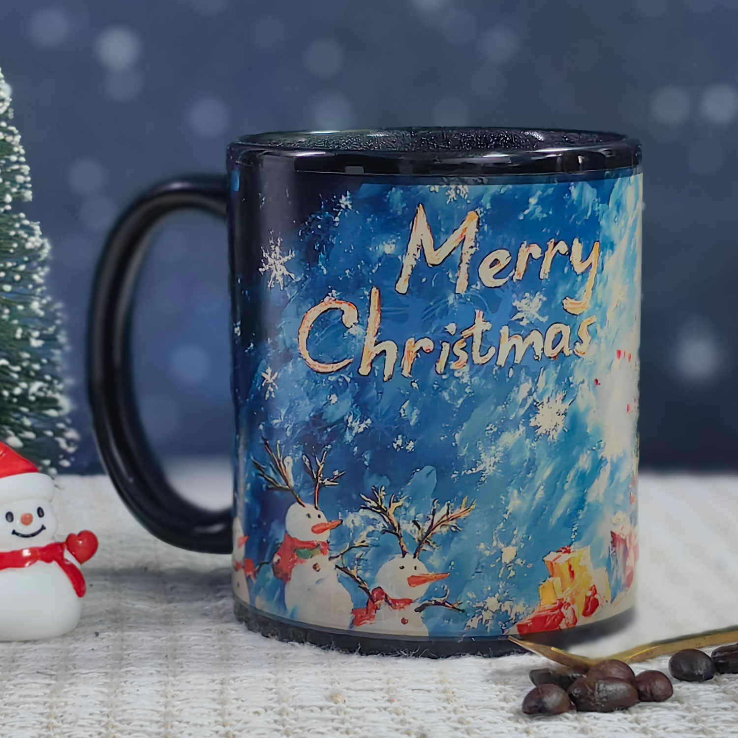 A12-Luche-Trees & Snowman，Color Changing Mug Magic Mug.