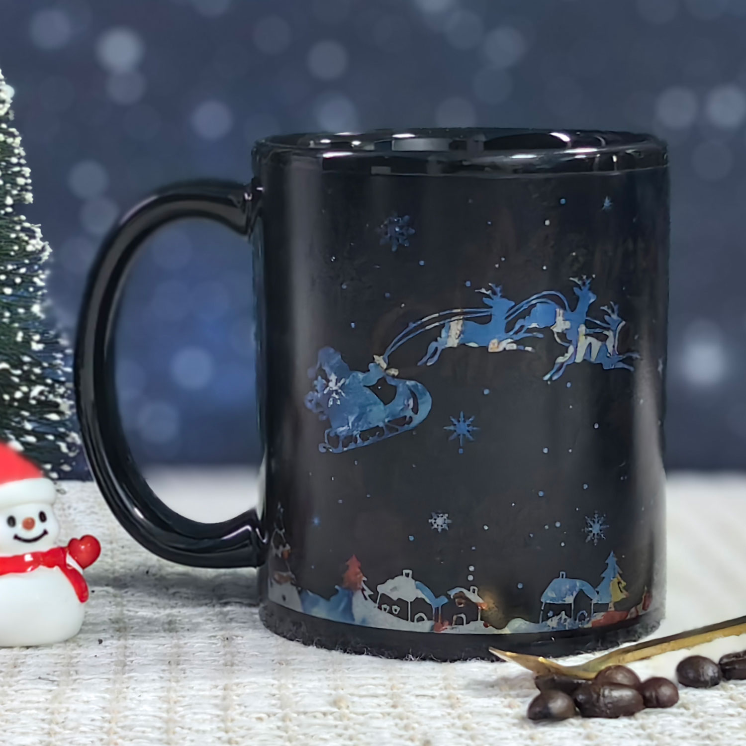 A12-Luche-Trees & Snowman，Color Changing Mug Magic Mug.