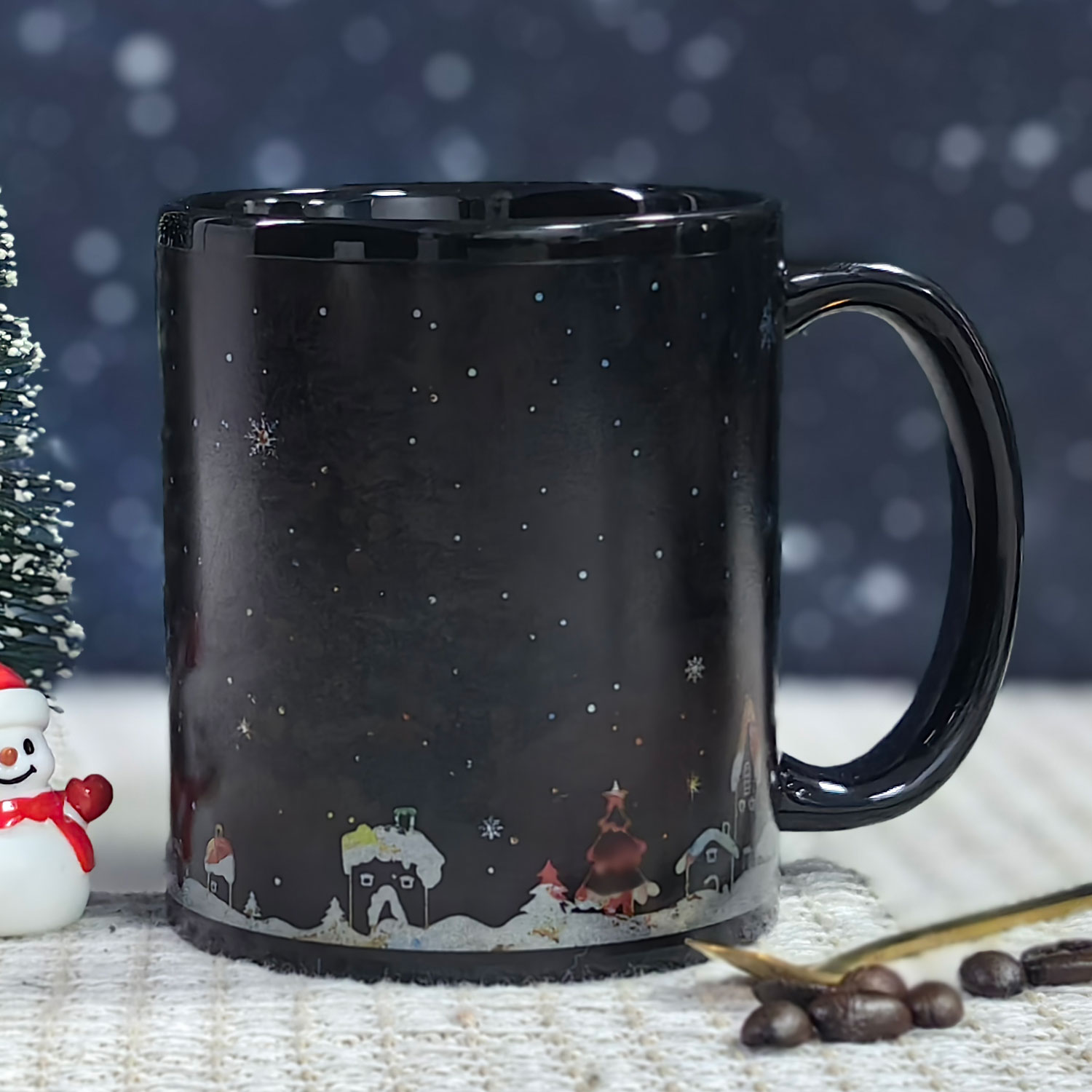 A12-Luche-Trees & Snowman，Color Changing Mug Magic Mug.