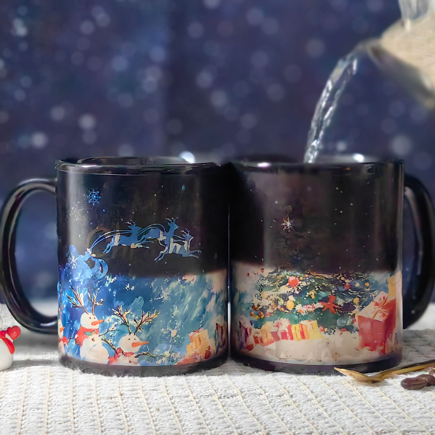 A12-Luche-Trees & Snowman，Color Changing Mug Magic Mug.