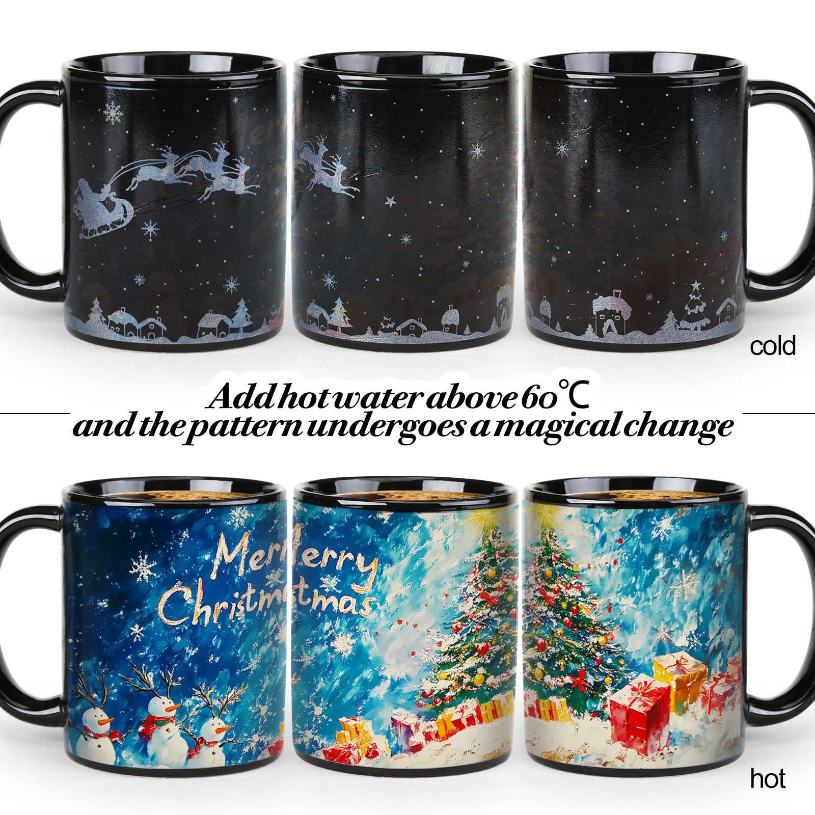 A12-Luche-Trees & Snowman，Color Changing Mug Magic Mug.