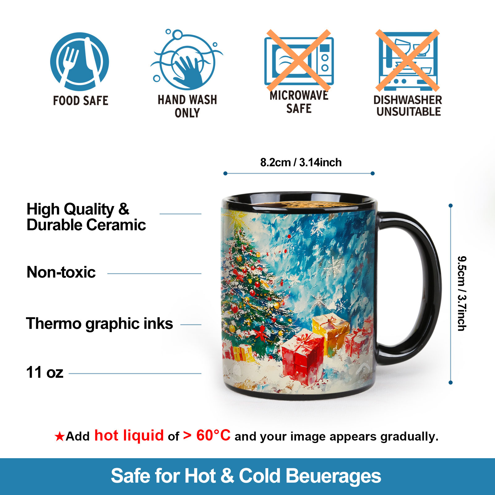 A12-Luche-Trees & Snowman，Color Changing Mug Magic Mug.