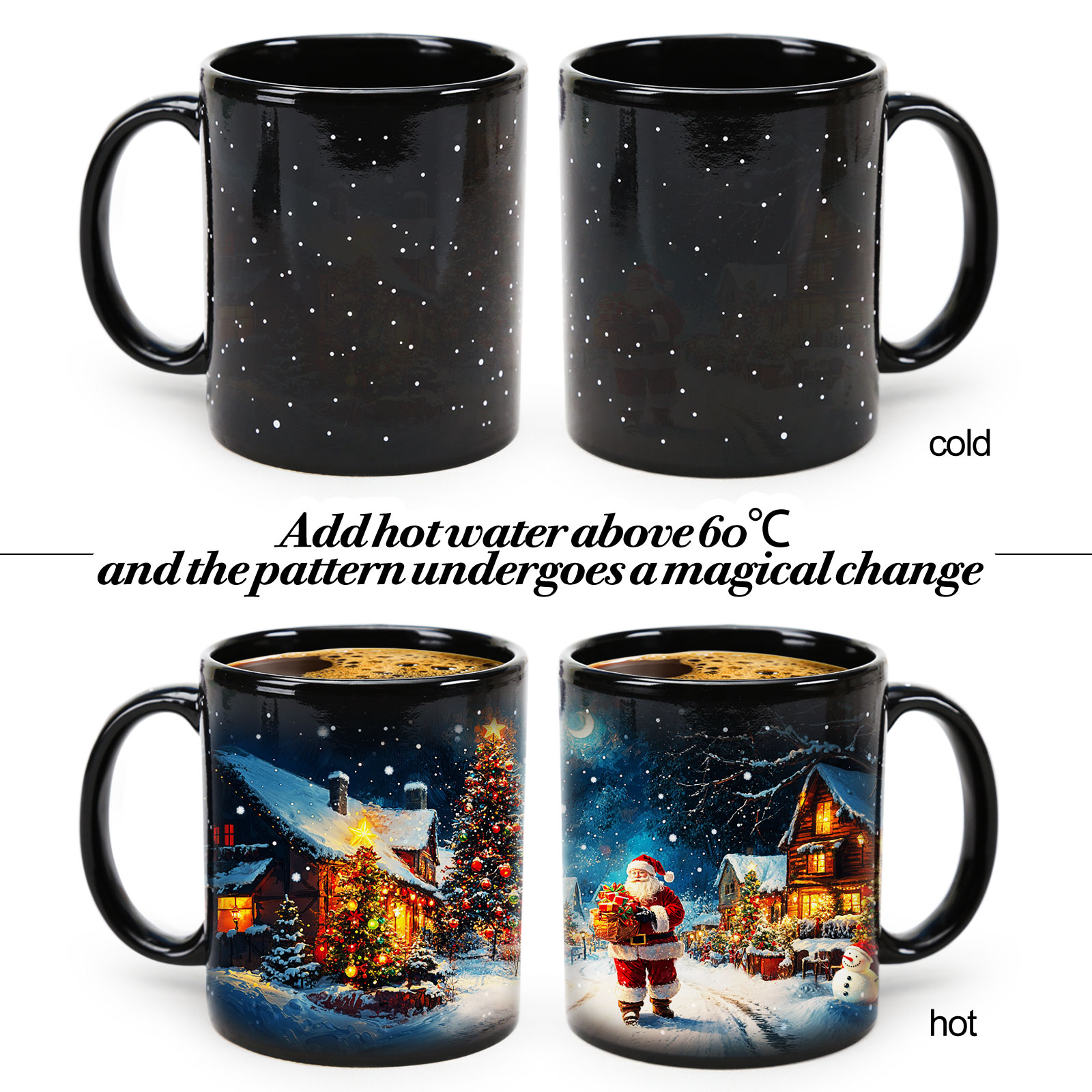 Stary-Snow House &Santa Claus, Color Changing Mug Magic Mug.