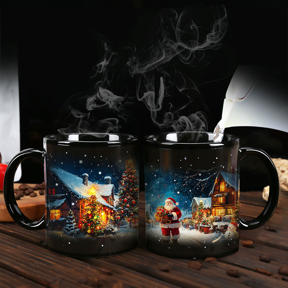 Stary-Snow House &Santa Claus, Color Changing Mug Magic Mug.
