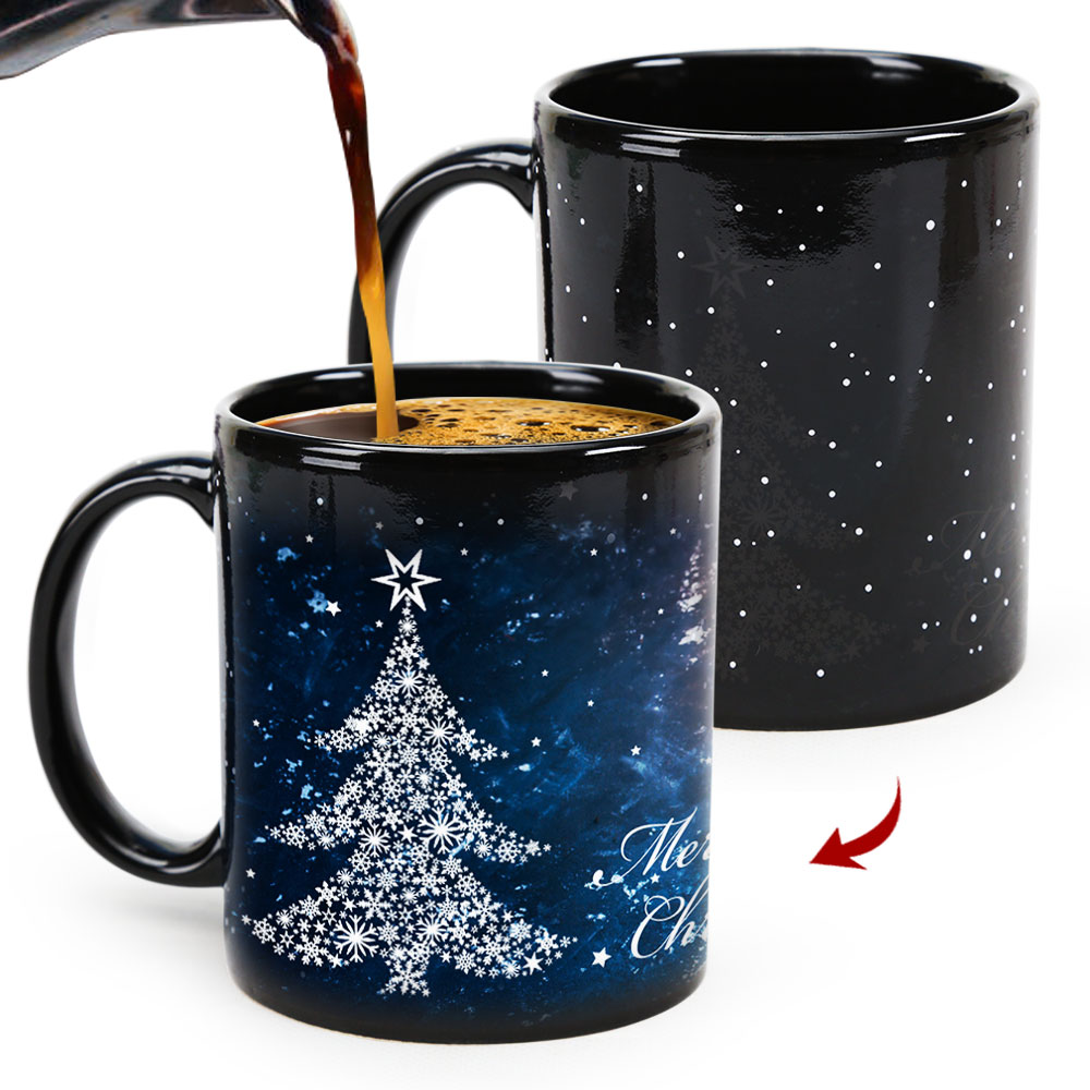 Stary-Candlelight & Christmas Tree，Color Changing Mug Magic Mug.
