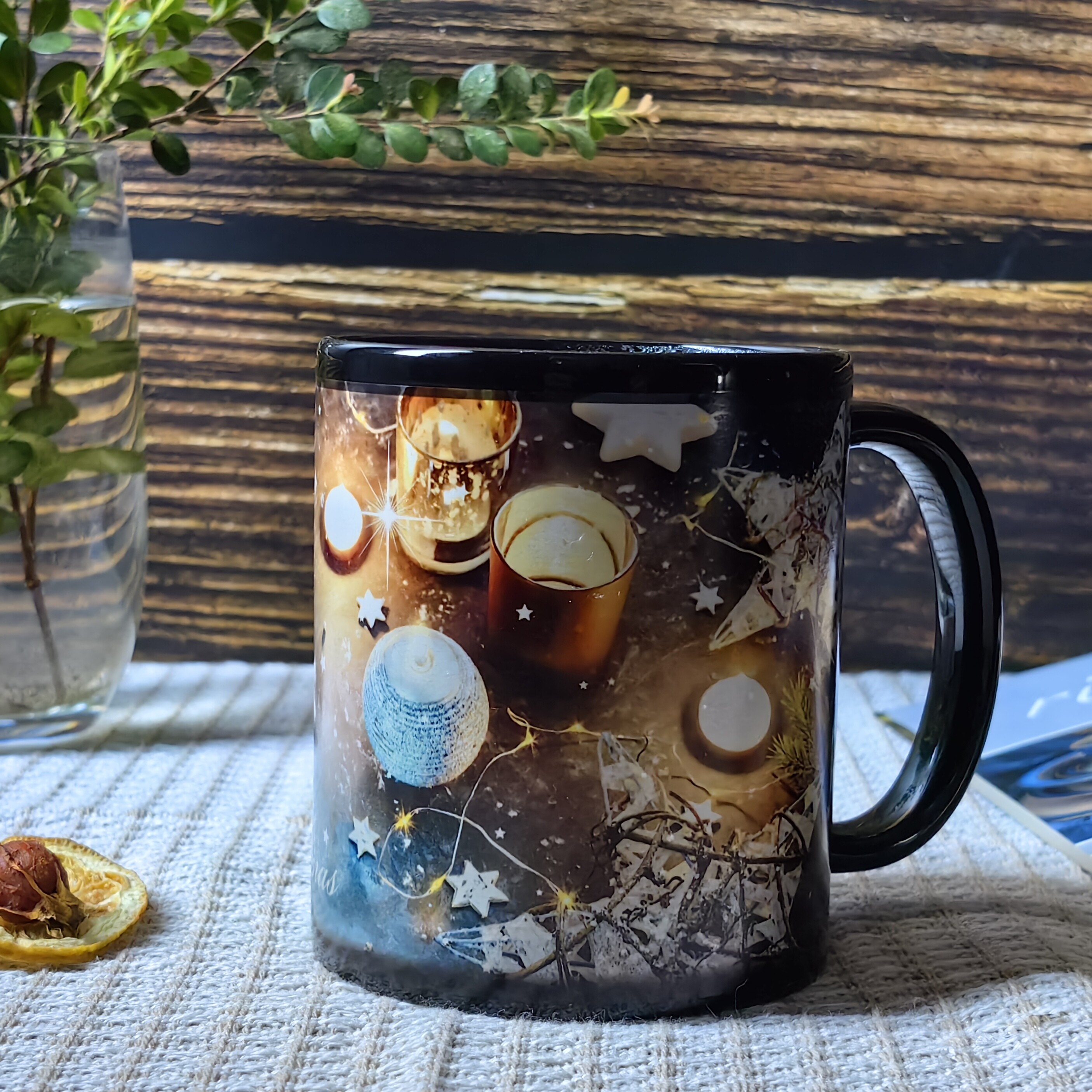 Stary-Candlelight & Christmas Tree，Color Changing Mug Magic Mug.