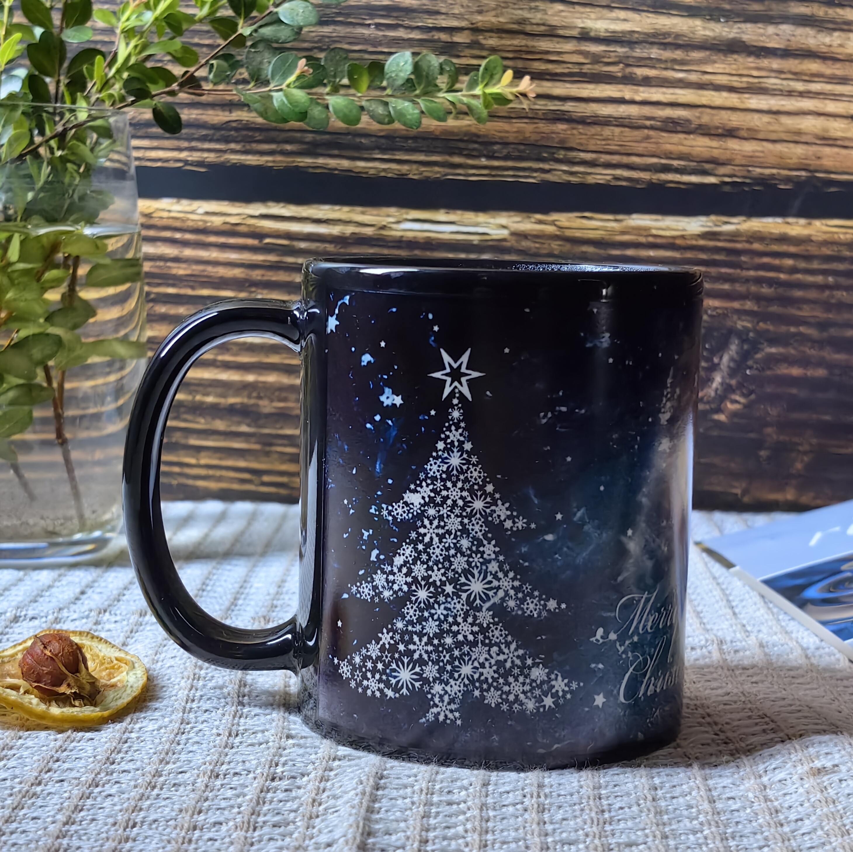 Stary-Candlelight & Christmas Tree，Color Changing Mug Magic Mug.