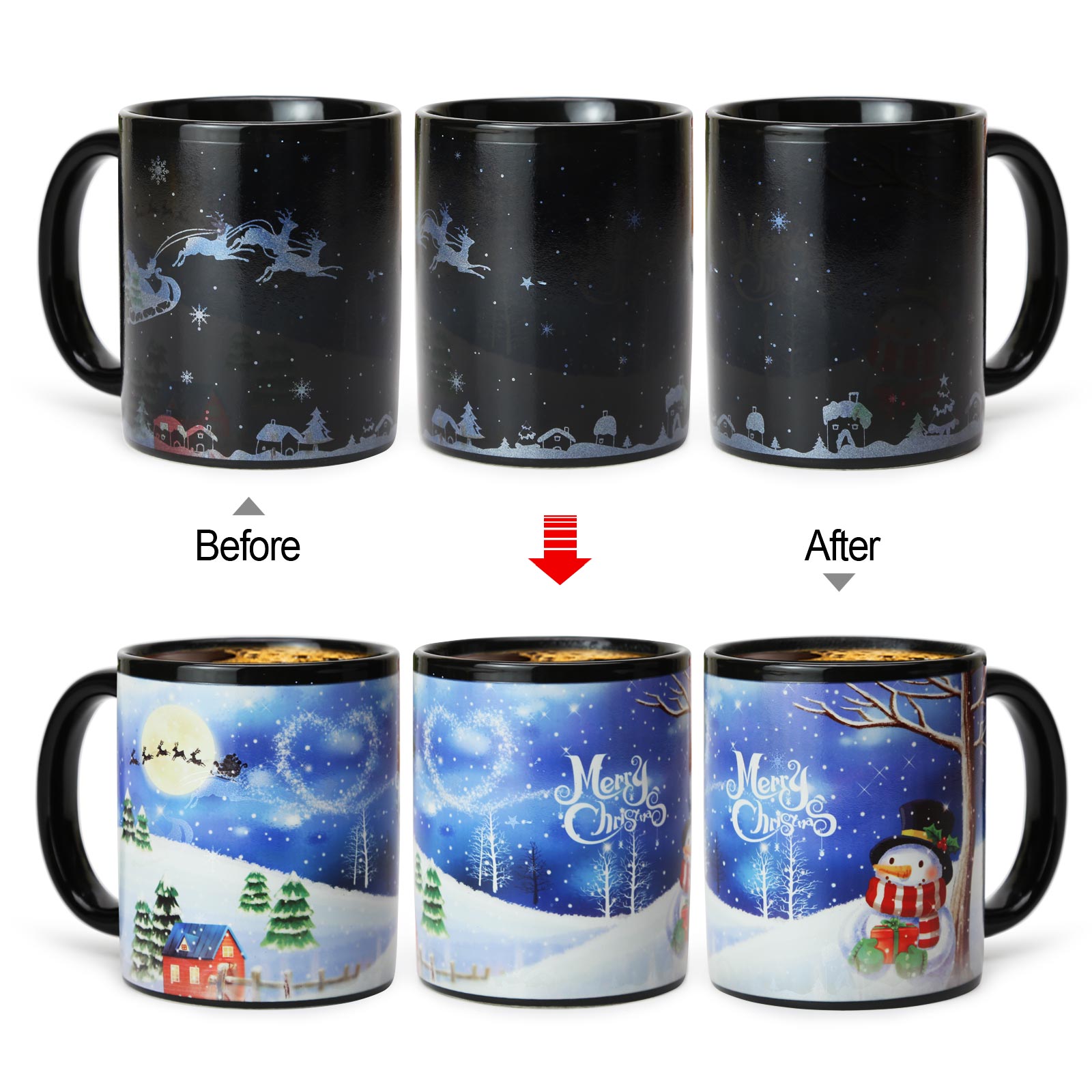 Luche-Snowman B2，Color Changing Mug Magic Mug.