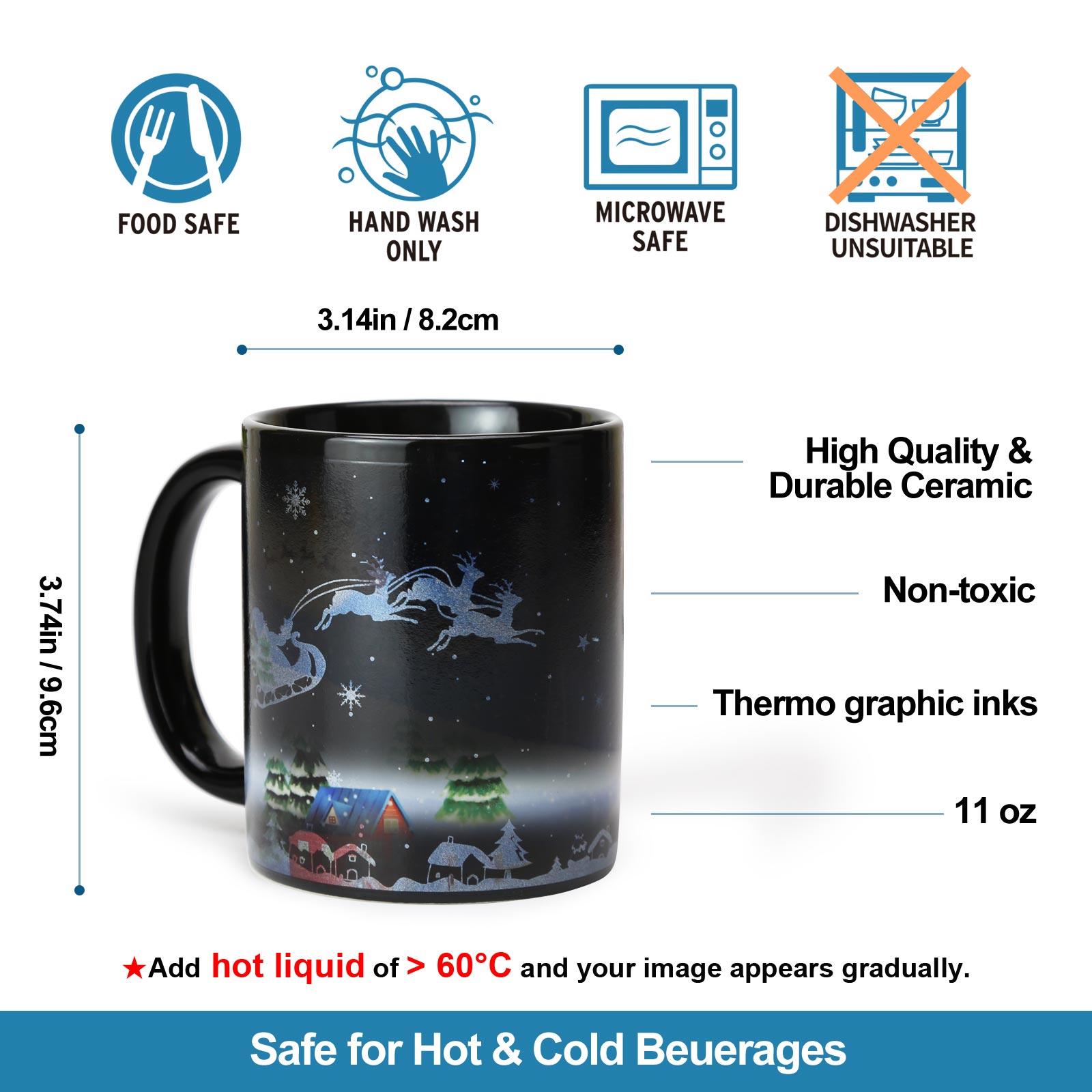 Luche-Snowman B2，Color Changing Mug Magic Mug.