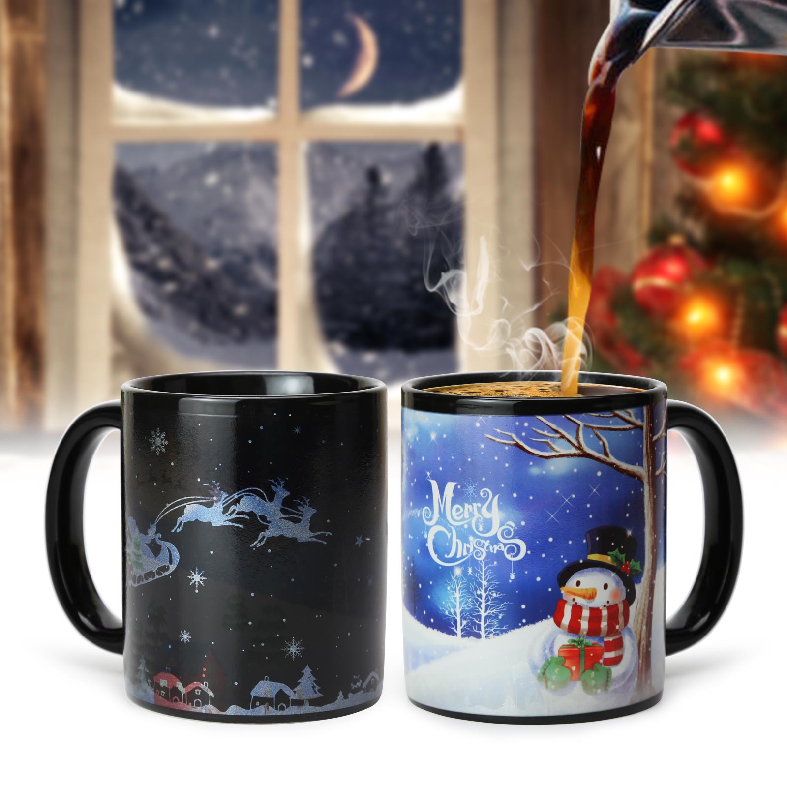 Luche-Snowman B2，Color Changing Mug Magic Mug.