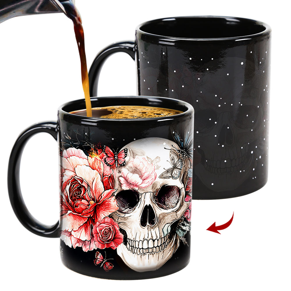 Starry-Skull，Halloween Color Changing Mug Magic Mug.