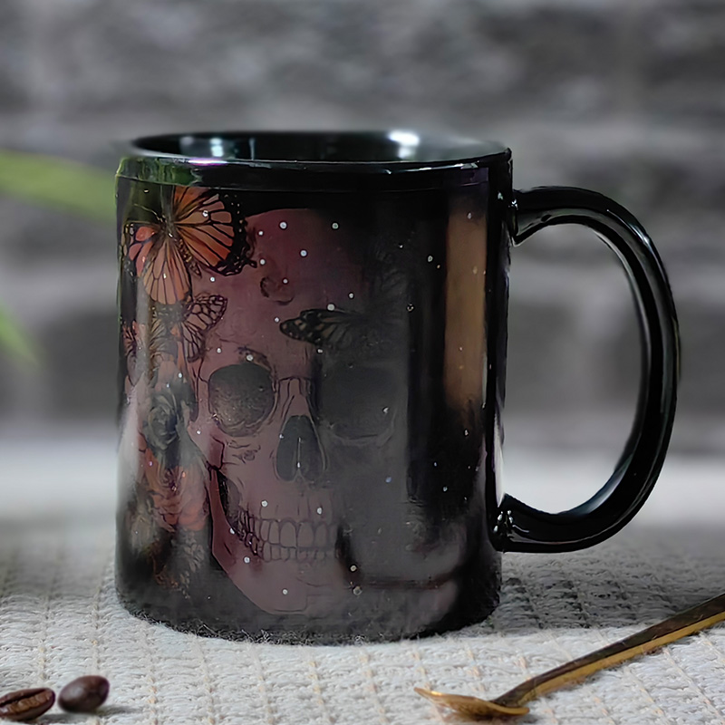 Starry-Skull，Halloween Color Changing Mug Magic Mug.