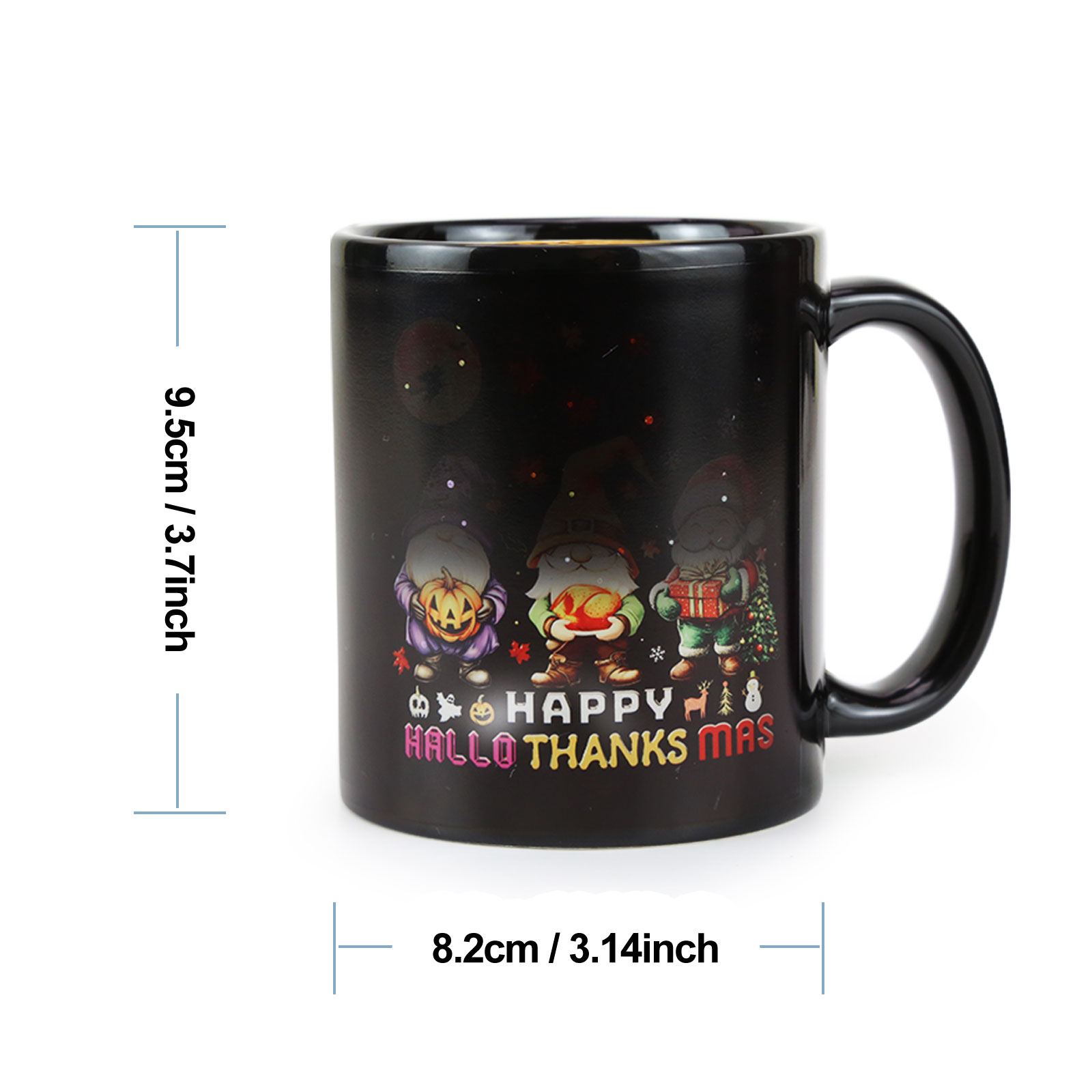 Stary-Three Festivals，Color Changing Mug Magic Mug. Thanksgiving Halloween Christmas Day
