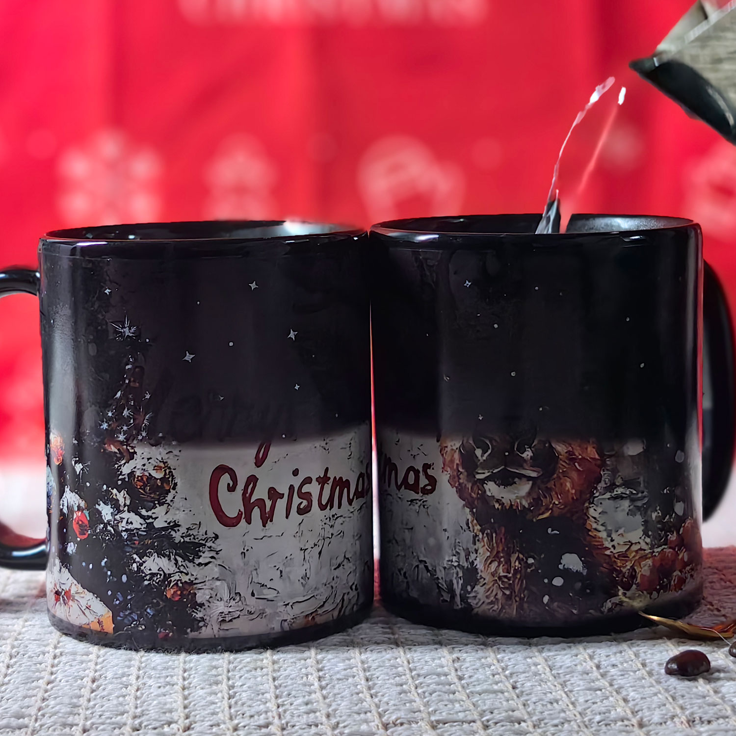 B22-Tree-Trees & Deer，Color Changing Mug Magic Mug.