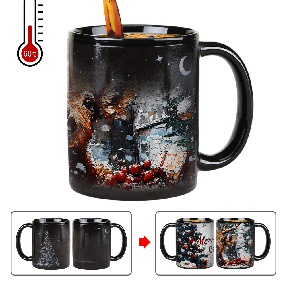 B22-Tree-Trees & Deer，Color Changing Mug Magic Mug.