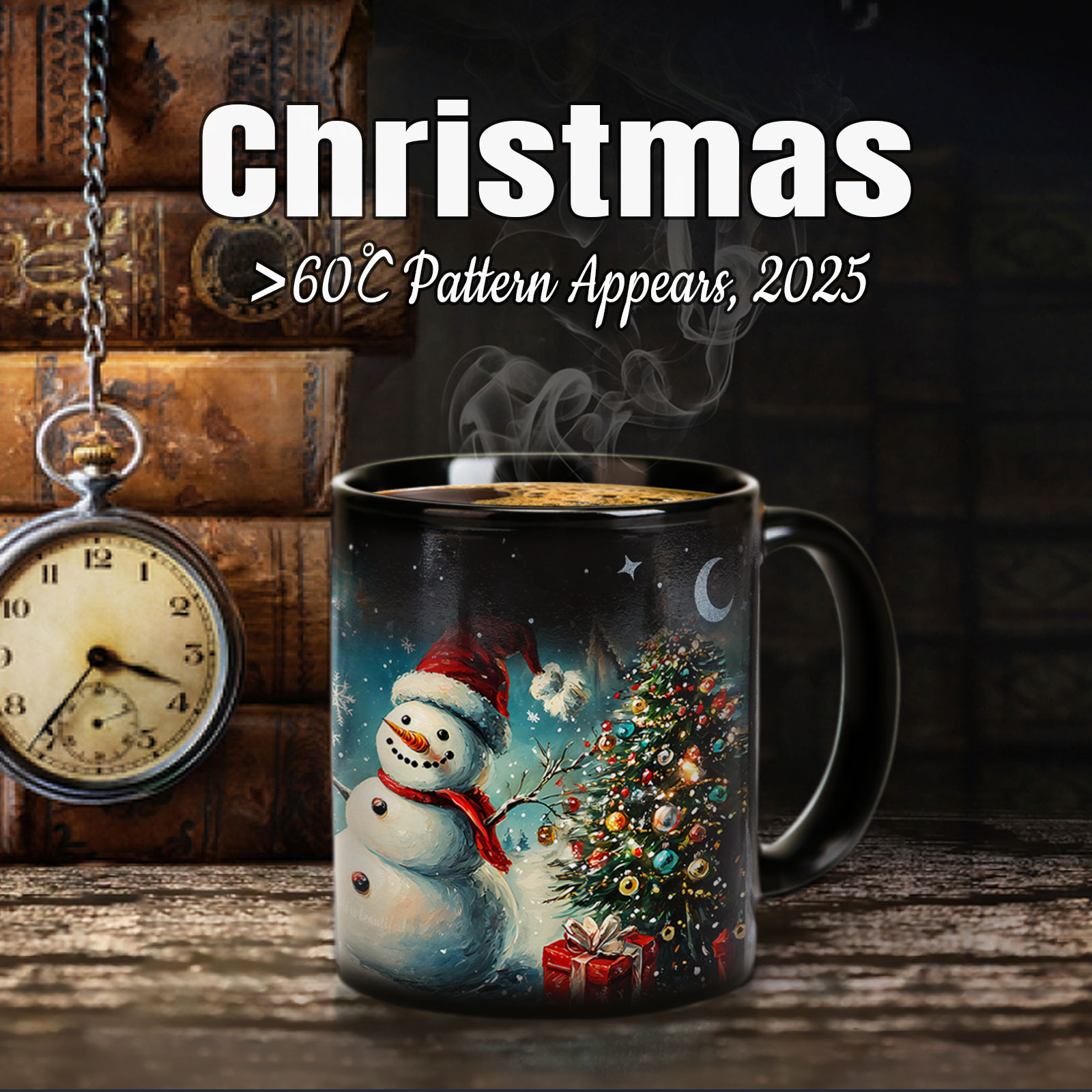 B21-Tree-Trees & Snowman，Color Changing Mug Magic Mug.
