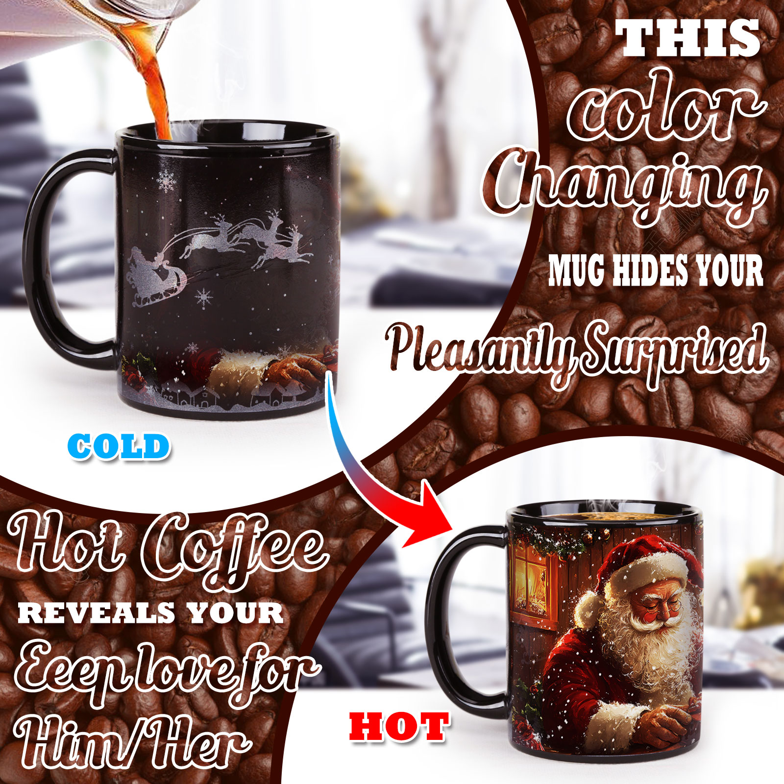 B12-Luche-the Santa Claus，Color Changing Mug Magic Mug.
