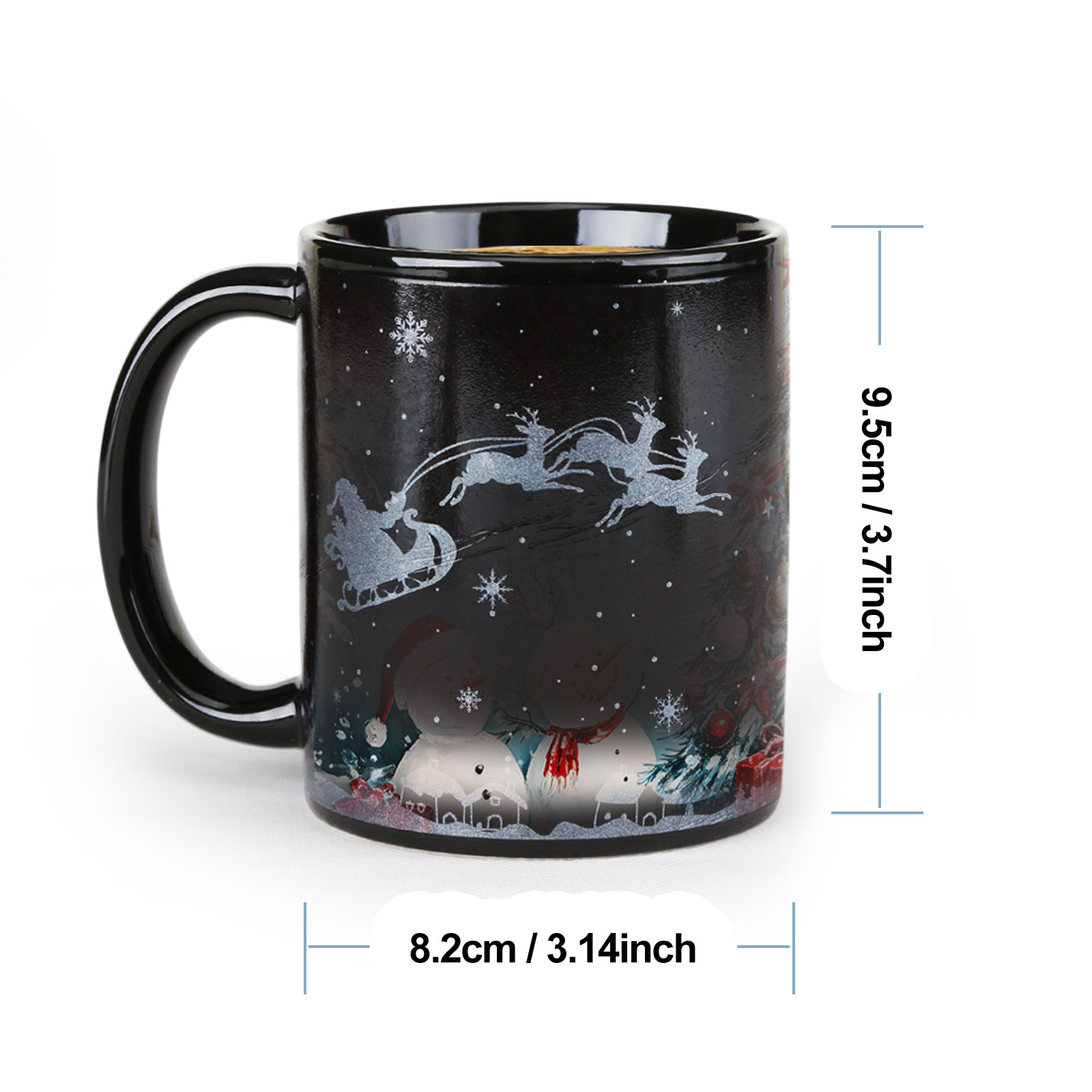 B11-Luche-Trees & Deer Snowman，Color Changing Mug Magic Mug.