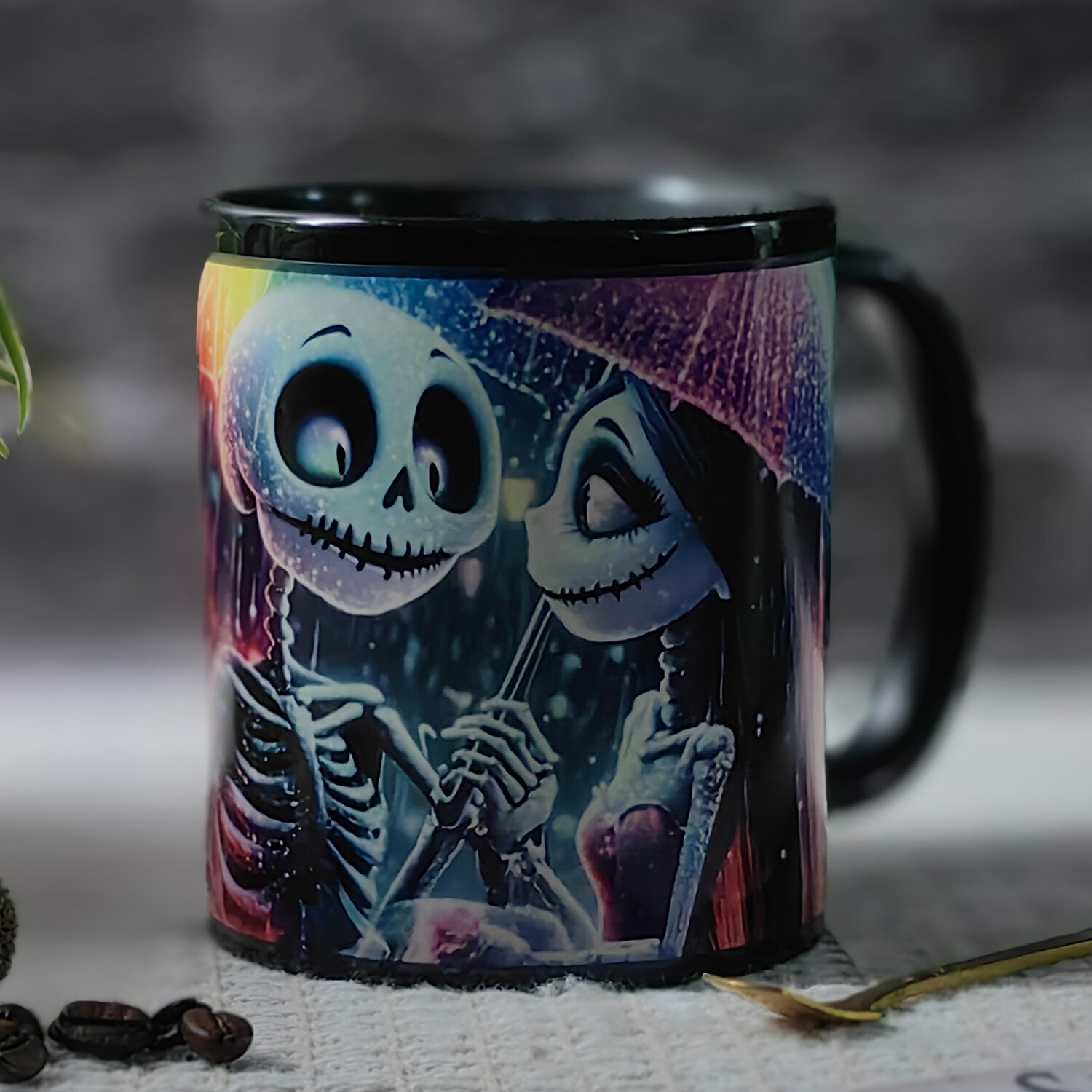 Starry-Rainbow Umbrella，Halloween Color Changing Mug Magic Mug.