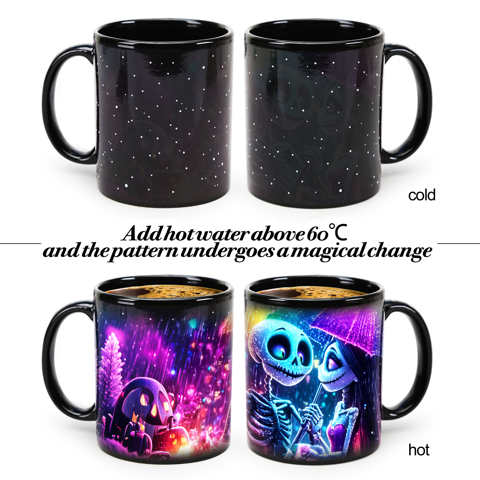 Starry-Rainbow Umbrella，Halloween Color Changing Mug Magic Mug.