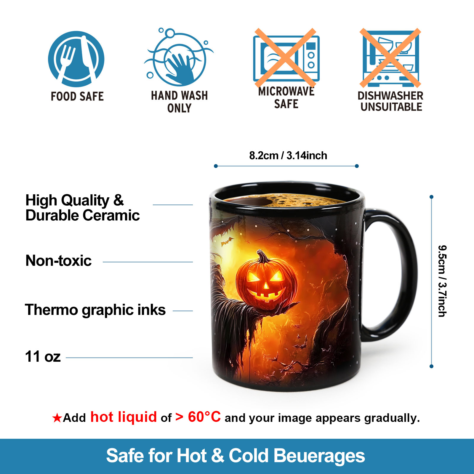 Starry-Wizard，Halloween Color Changing Mug Magic Mug.