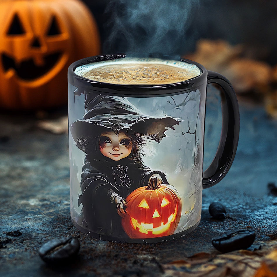 Starry-the Little Witch，Halloween Color Changing Mug Magic Mug.
