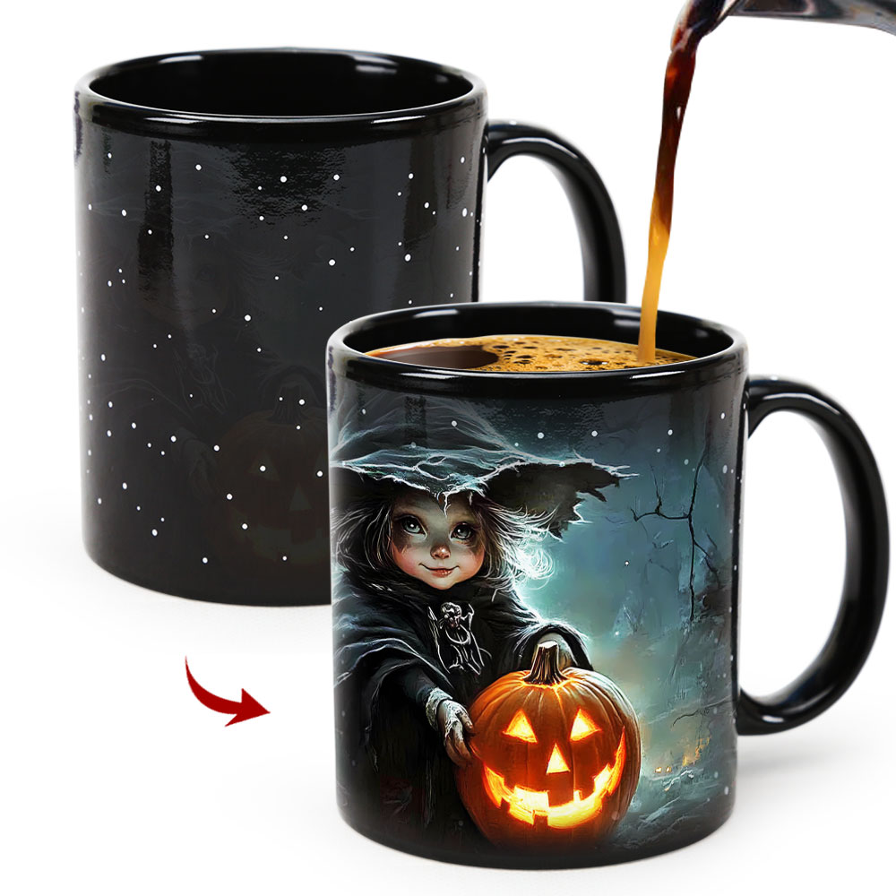 Starry-the Little Witch，Halloween Color Changing Mug Magic Mug.