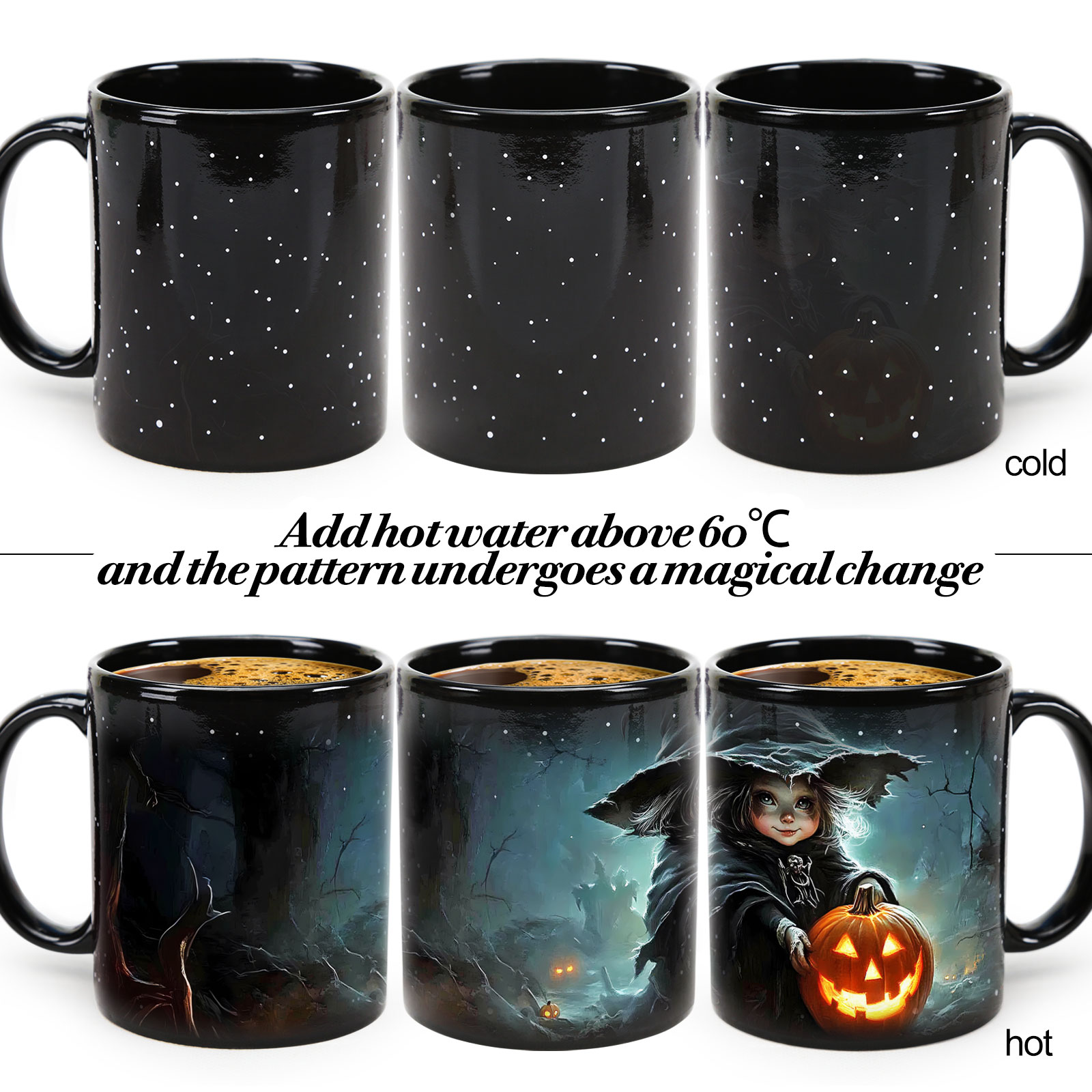 Starry-the Little Witch，Halloween Color Changing Mug Magic Mug.