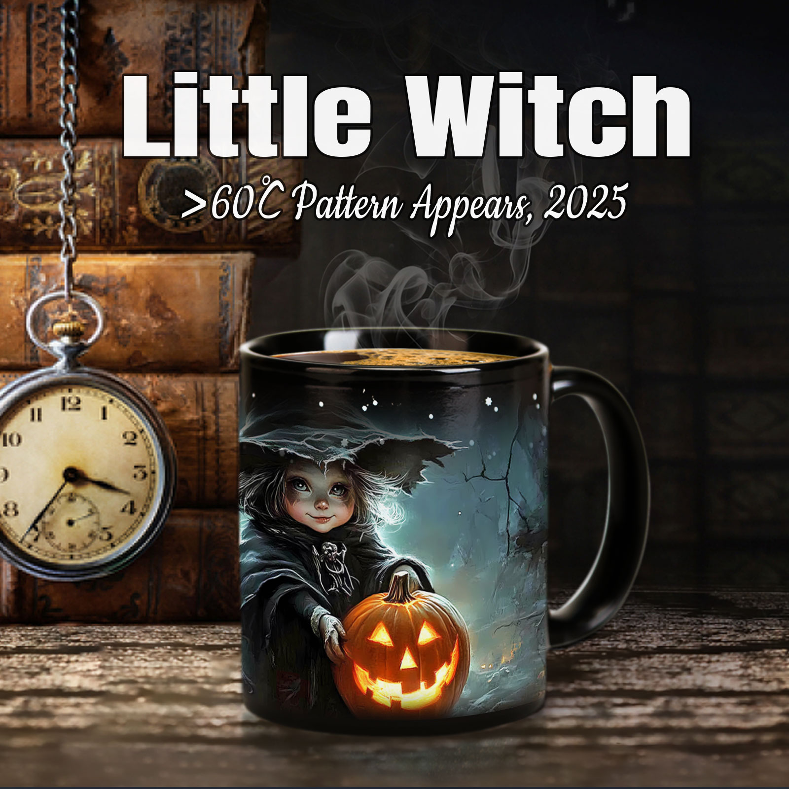 Starry-the Little Witch，Halloween Color Changing Mug Magic Mug.