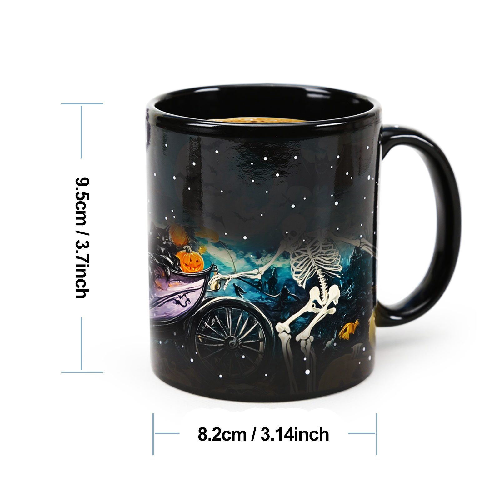 Starry-Skeleton Carriage ，Halloween Color Changing Mug Magic Mug.