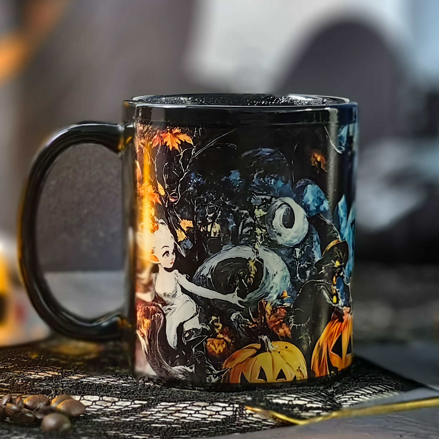 Starry-Halloween Party 1，Halloween Color Changing Mug Magic Mug.