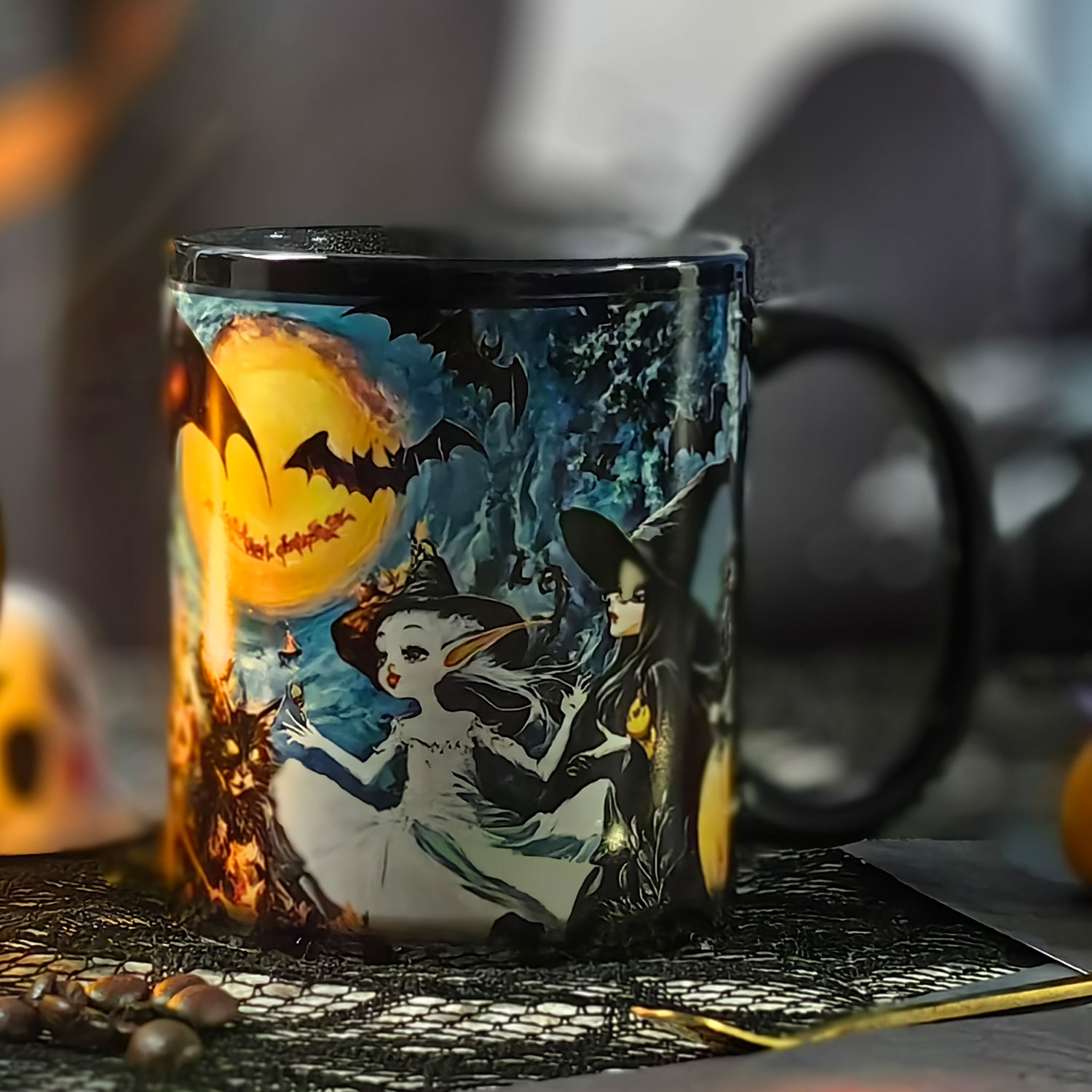 Starry-Halloween Party 1，Halloween Color Changing Mug Magic Mug.