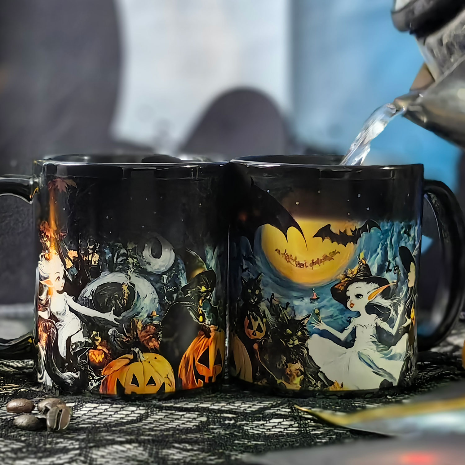Starry-Halloween Party 1，Halloween Color Changing Mug Magic Mug.