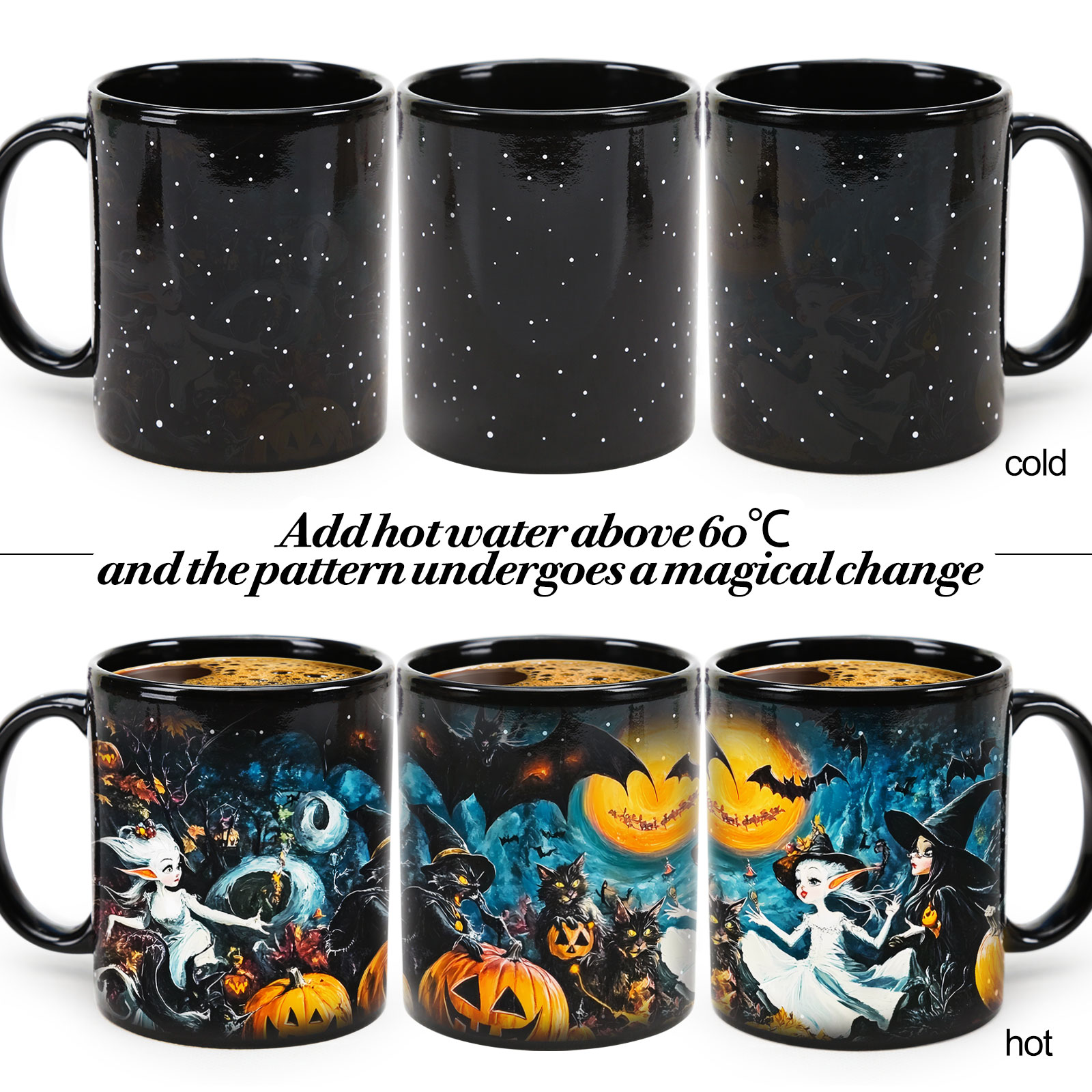Starry-Halloween Party 1，Halloween Color Changing Mug Magic Mug.