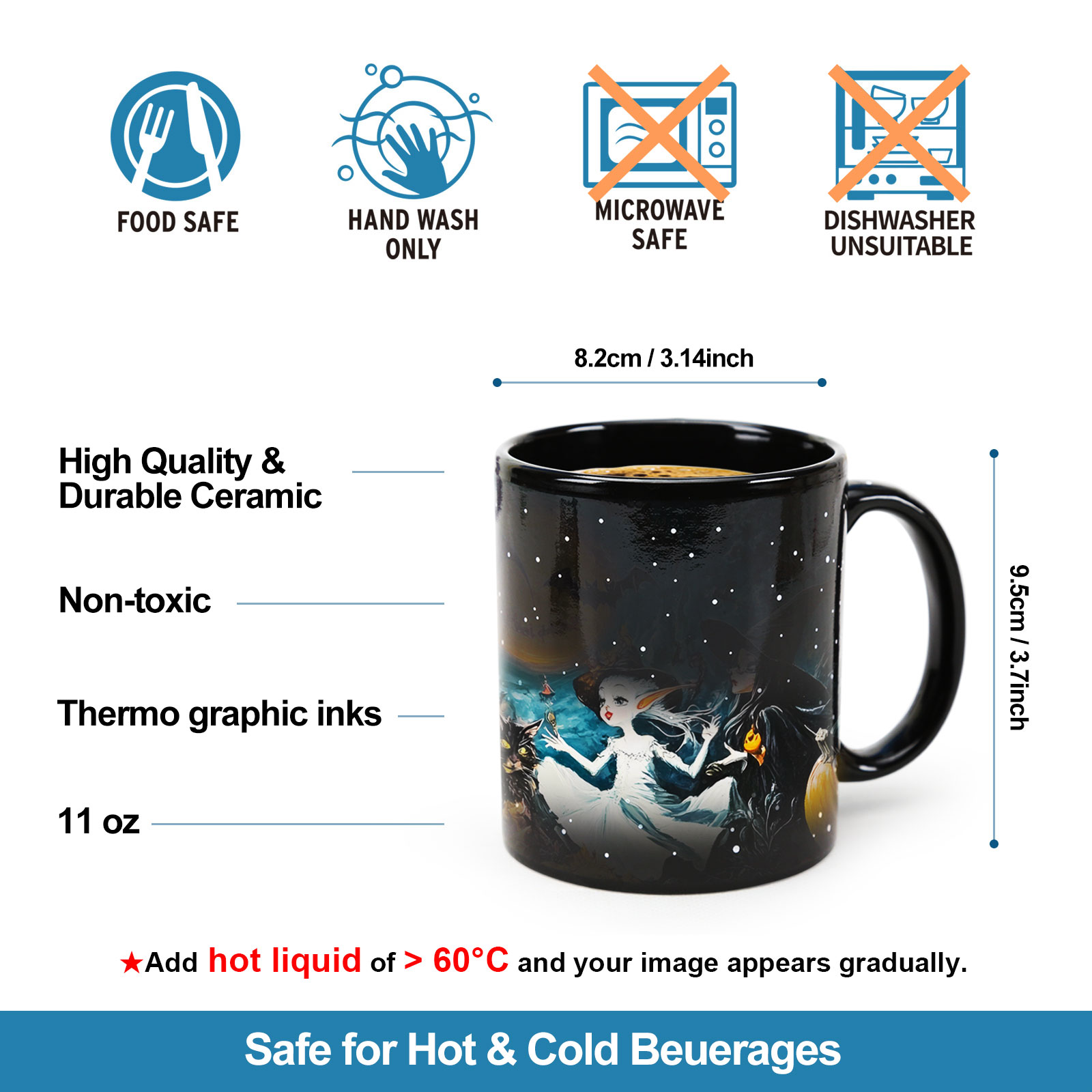 Starry-Halloween Party 1，Halloween Color Changing Mug Magic Mug.