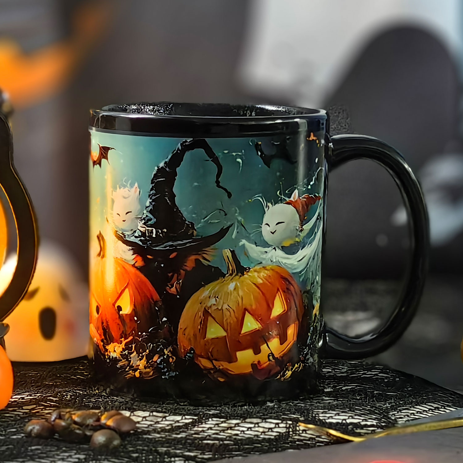 Starry-Halloween Party 2，Halloween Color Changing Mug Magic Mug.