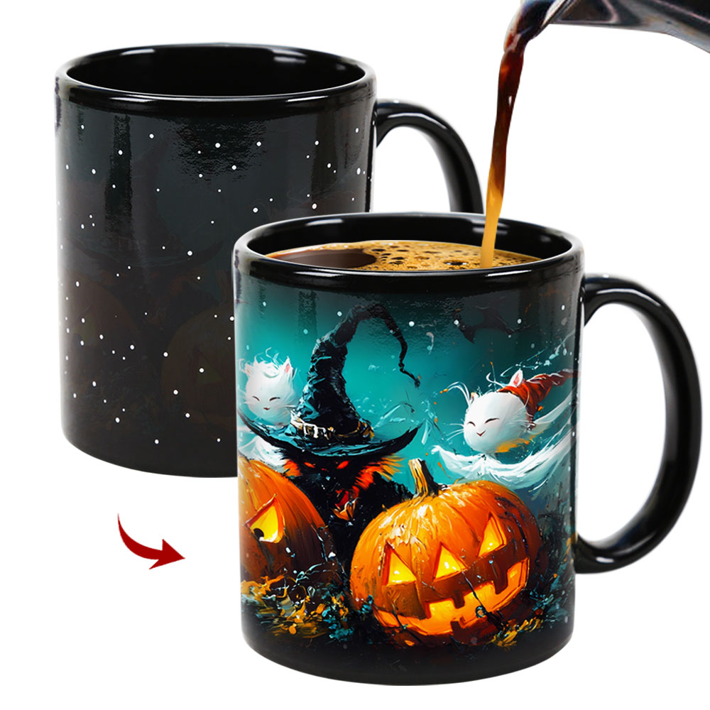 Starry-Halloween Party 2，Halloween Color Changing Mug Magic Mug.