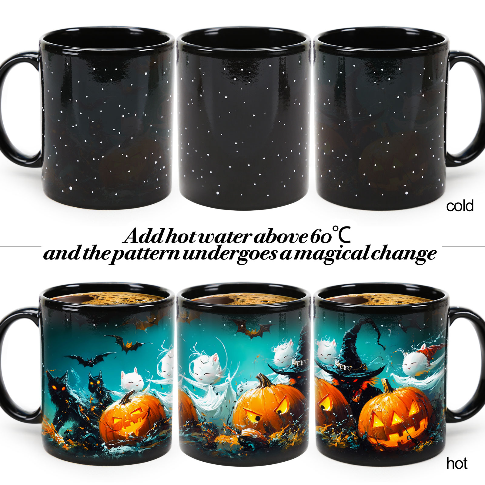 Starry-Halloween Party 2，Halloween Color Changing Mug Magic Mug.