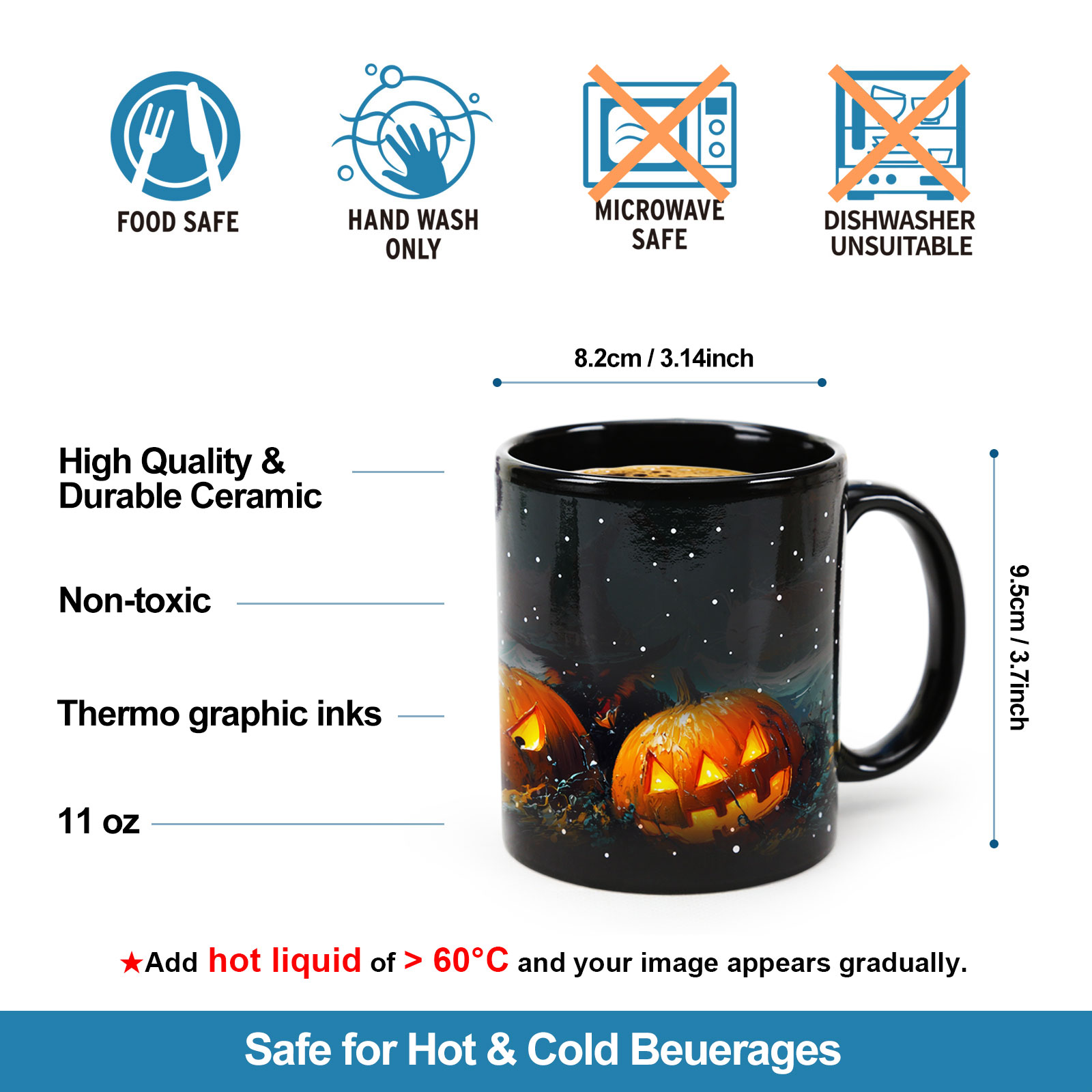 Starry-Halloween Party 2，Halloween Color Changing Mug Magic Mug.