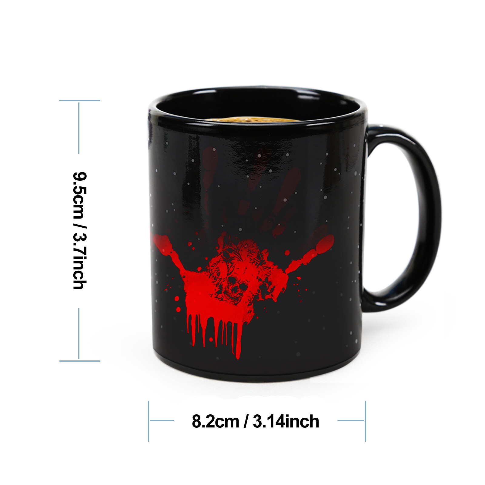 Red-Handprint Halloween Color Changing Mug Magic Mug.