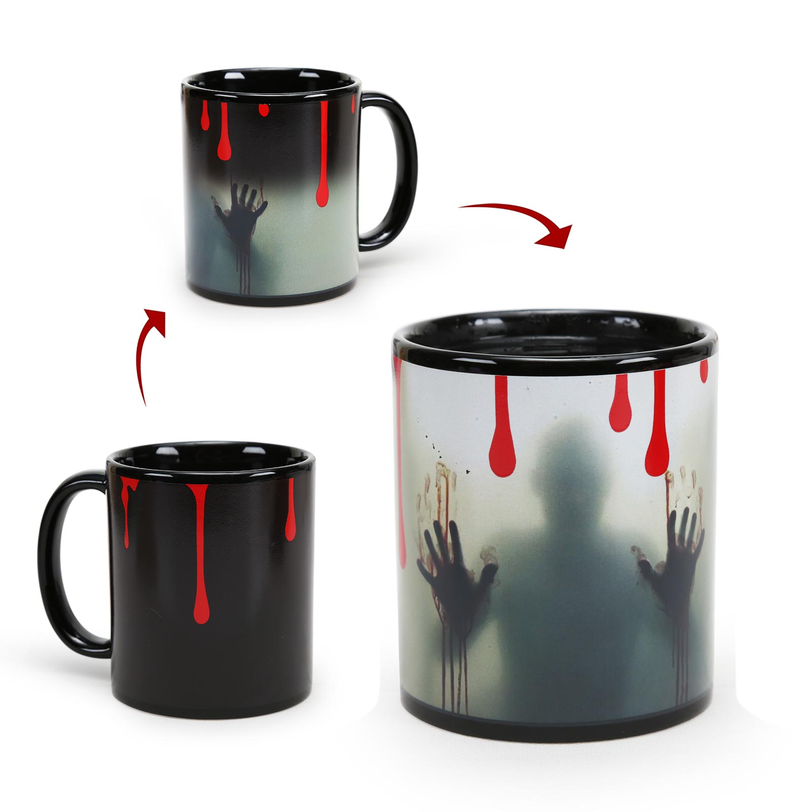 Red Paint-Ghost, Halloween Color Changing Mug Magic Mug.