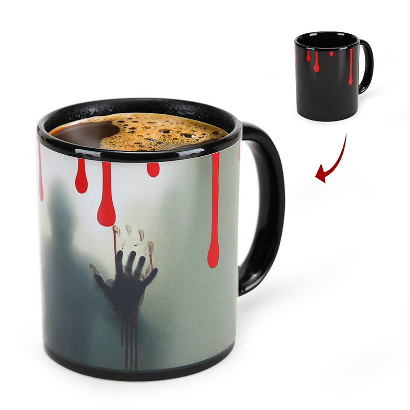 Red Paint-Ghost, Halloween Color Changing Mug Magic Mug.