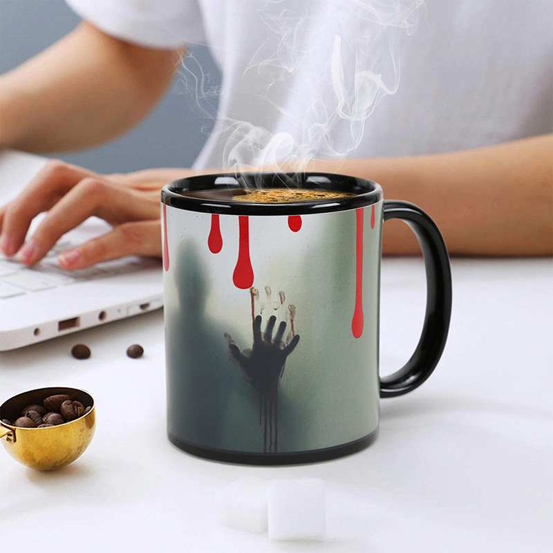 Red Paint-Ghost, Halloween Color Changing Mug Magic Mug.