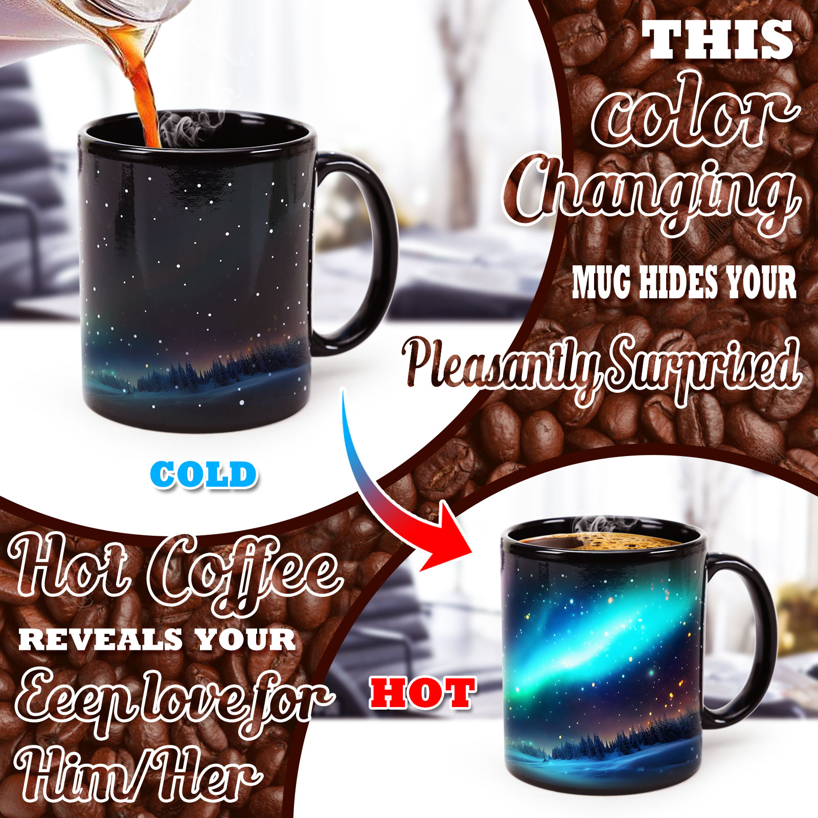 Starry Sky-Aurora D Color Changing Mug Magic Mug.