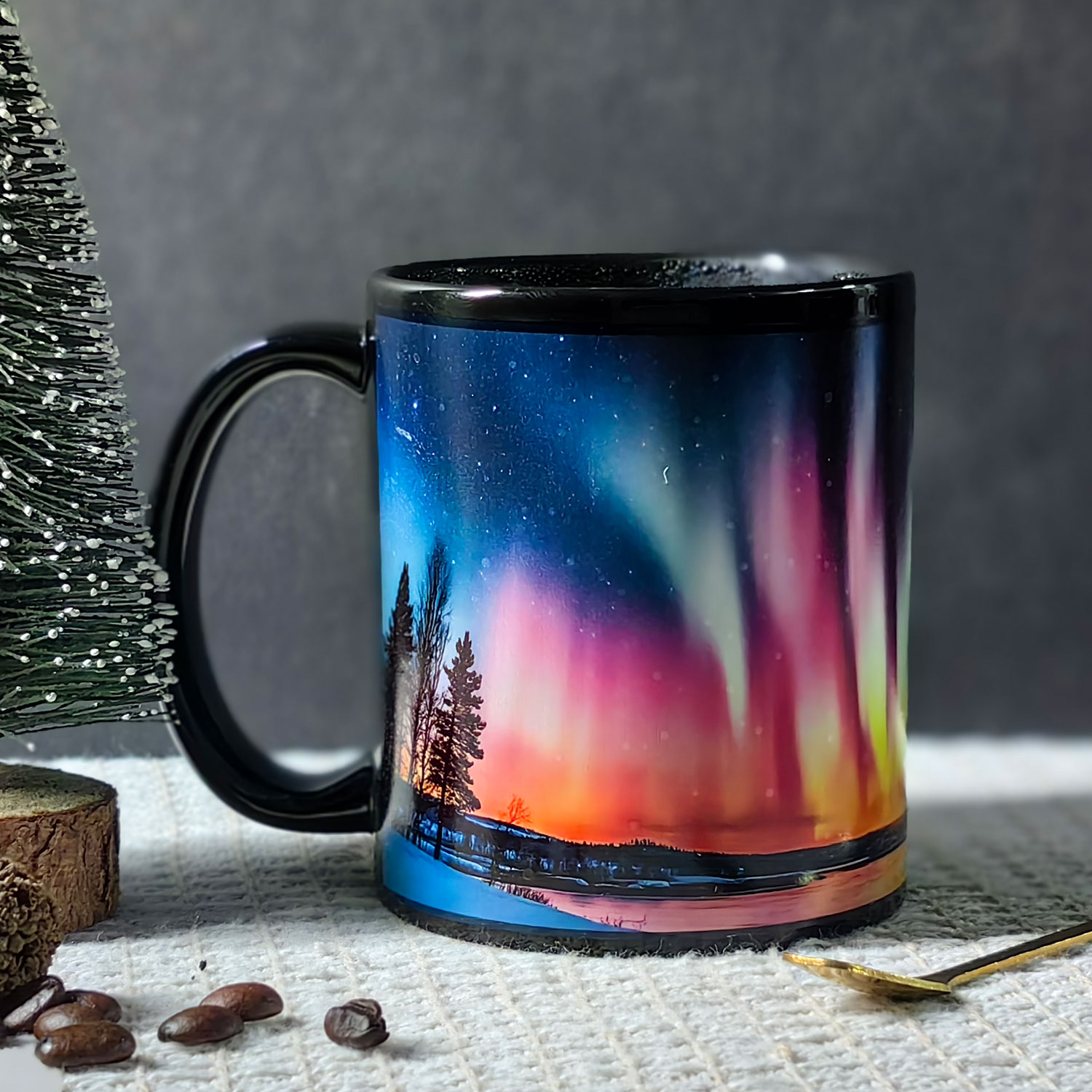 Starry Sky-Aurora C， Color Changing Mug Magic Mug.